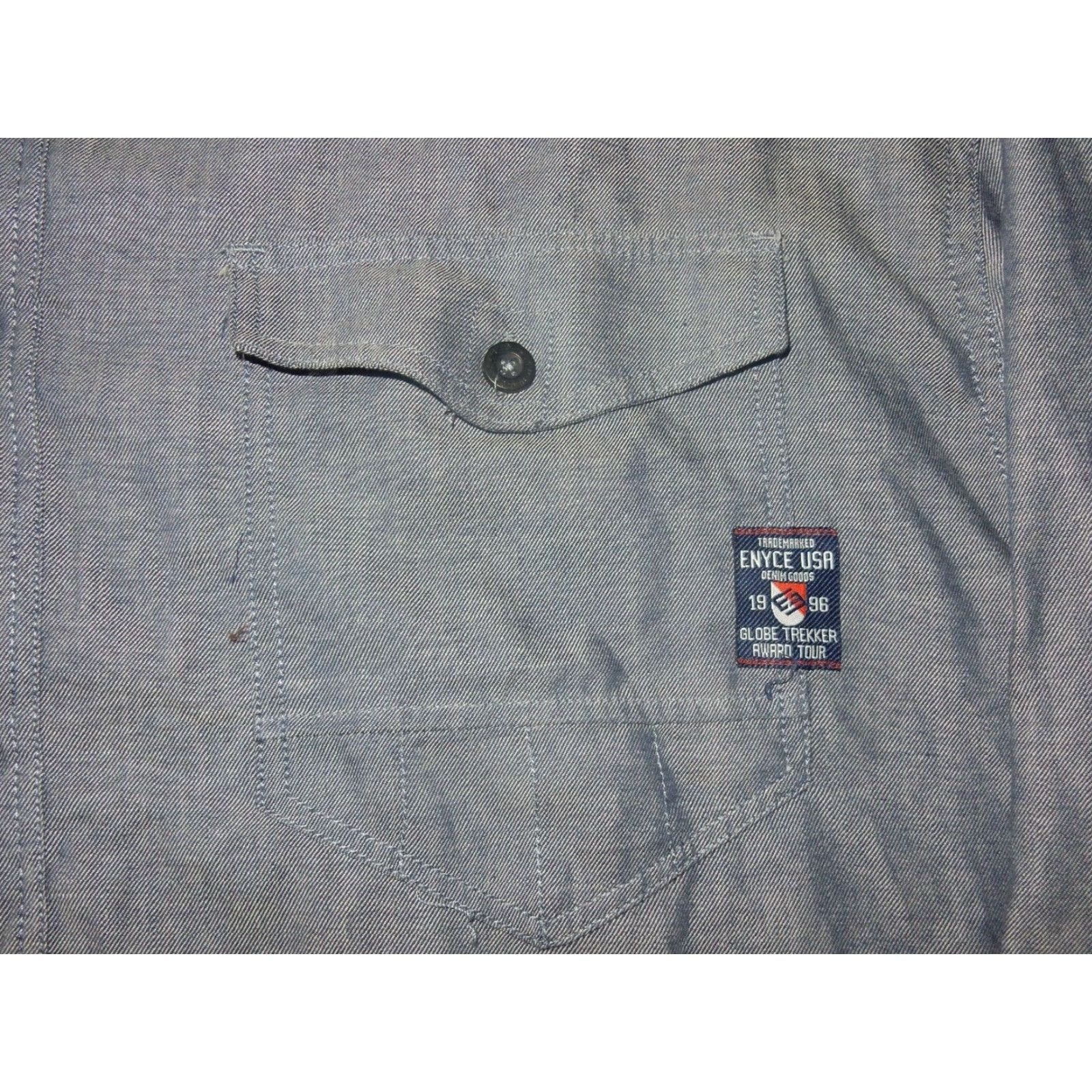 Enyce VINTAGE Enyce Men's Button-Up Shirt 3XL Long Sleeve Cotton Blend Gray Adult Size US XXL / EU 58 / 5 - 2 Thumbnail