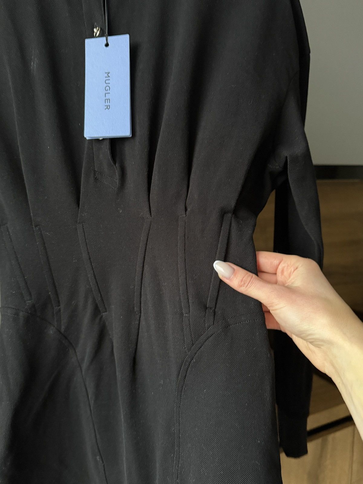 Mugler Mugler Black Corseted Polo Mini Dress Size XXS / US 00 / IT 34 - 6 Thumbnail