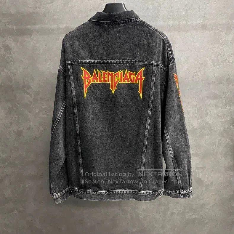 Balenciaga Balenciaga Black Gray Denim Jacket. Size US S / EU 44-46 / 1 - 2 Thumbnail