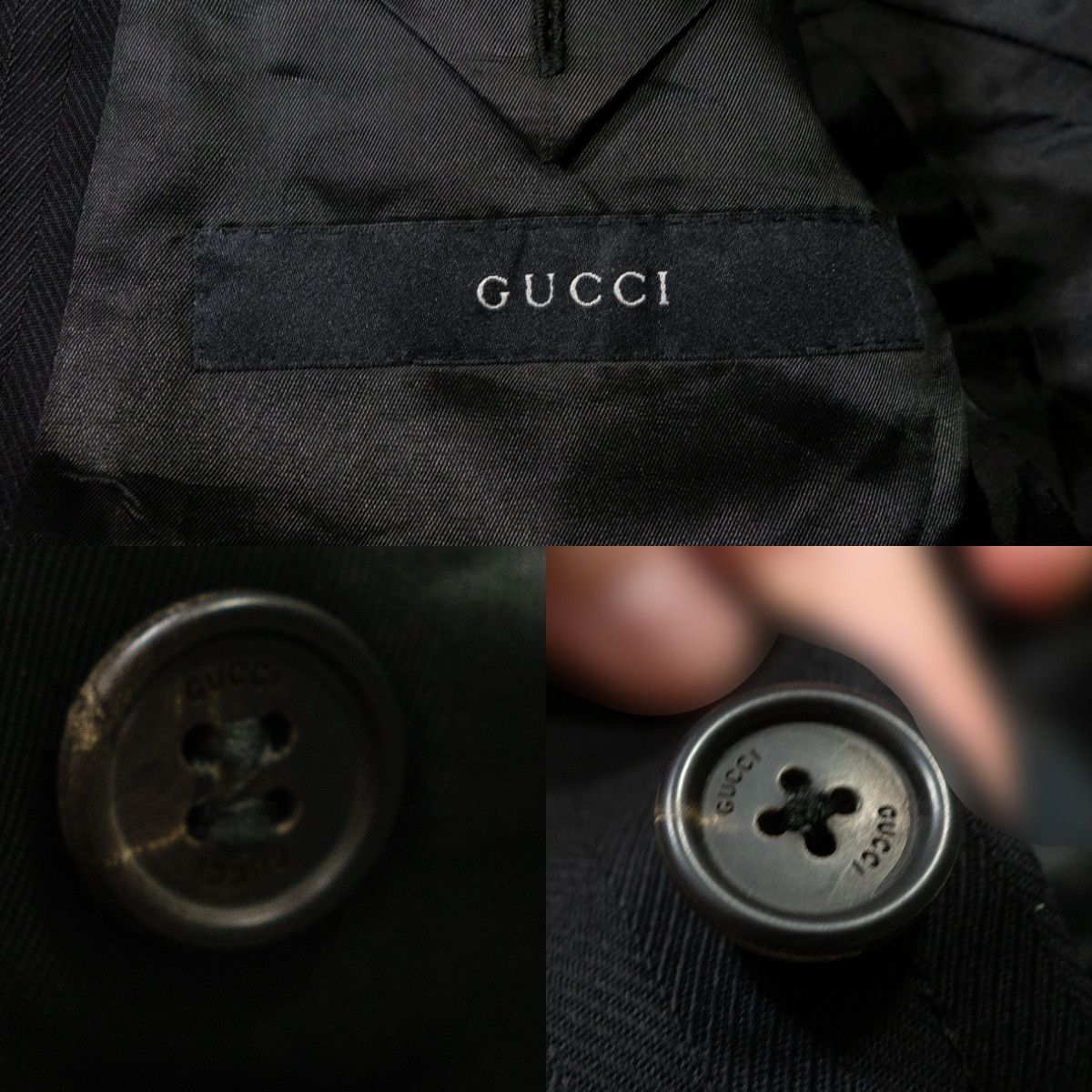 Gucci 00s Tom Ford Herringbone Wool Blazer Suit Jacket Size 54R - 9 Thumbnail