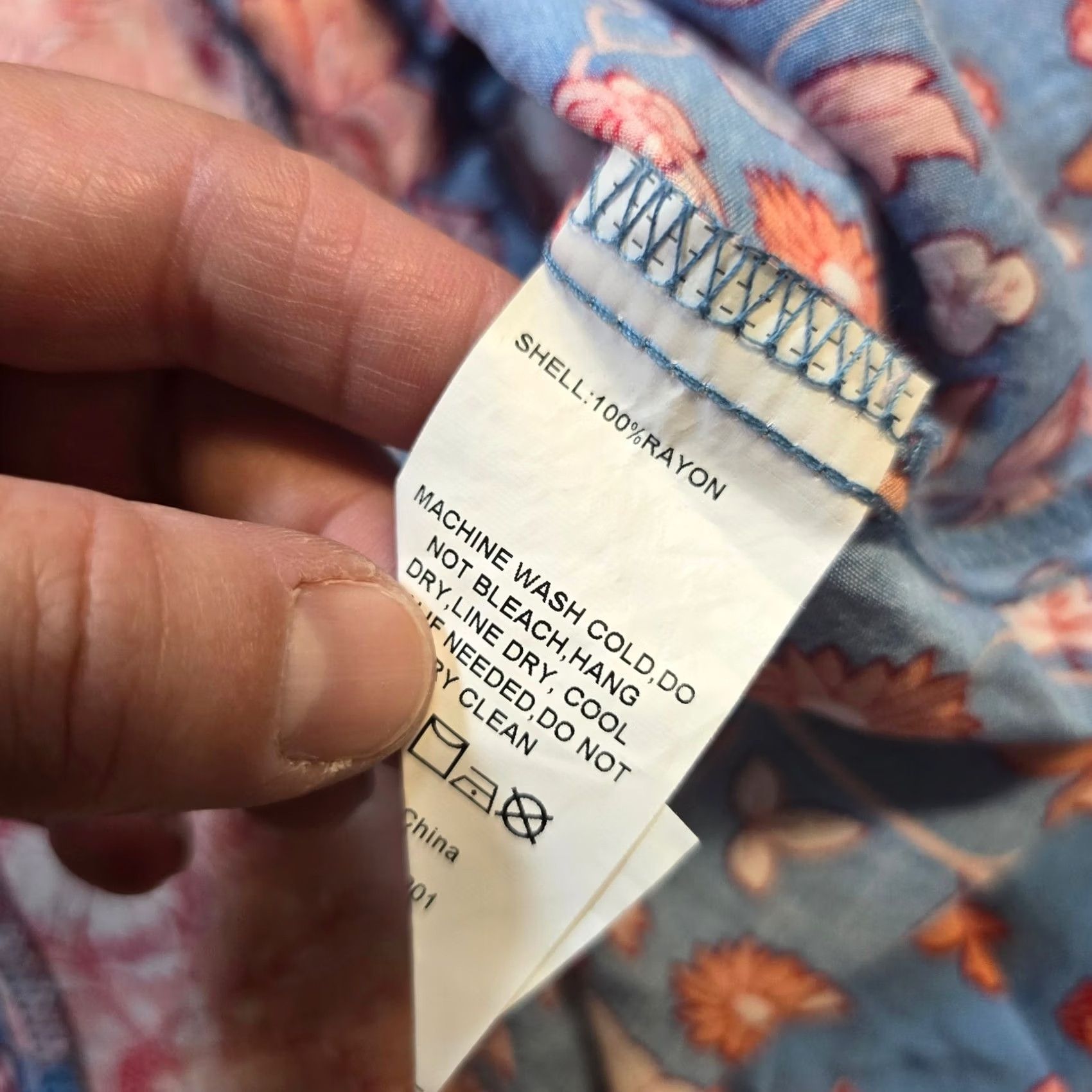 Vintage Suzanne Betro Top Womens 2X Blue Pink Floral Peasant Long Sleeve Casual V-Neck Blouse Size XXL / US 16-18 / IT 52-54 - 7 Thumbnail