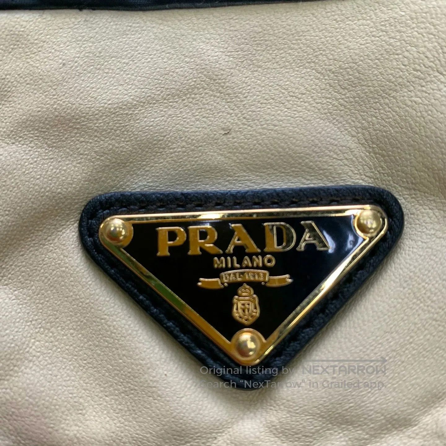 Prada beige short leather jacket with triangle logo. Size M / US 6-8 / IT 42-44 - 5 Thumbnail