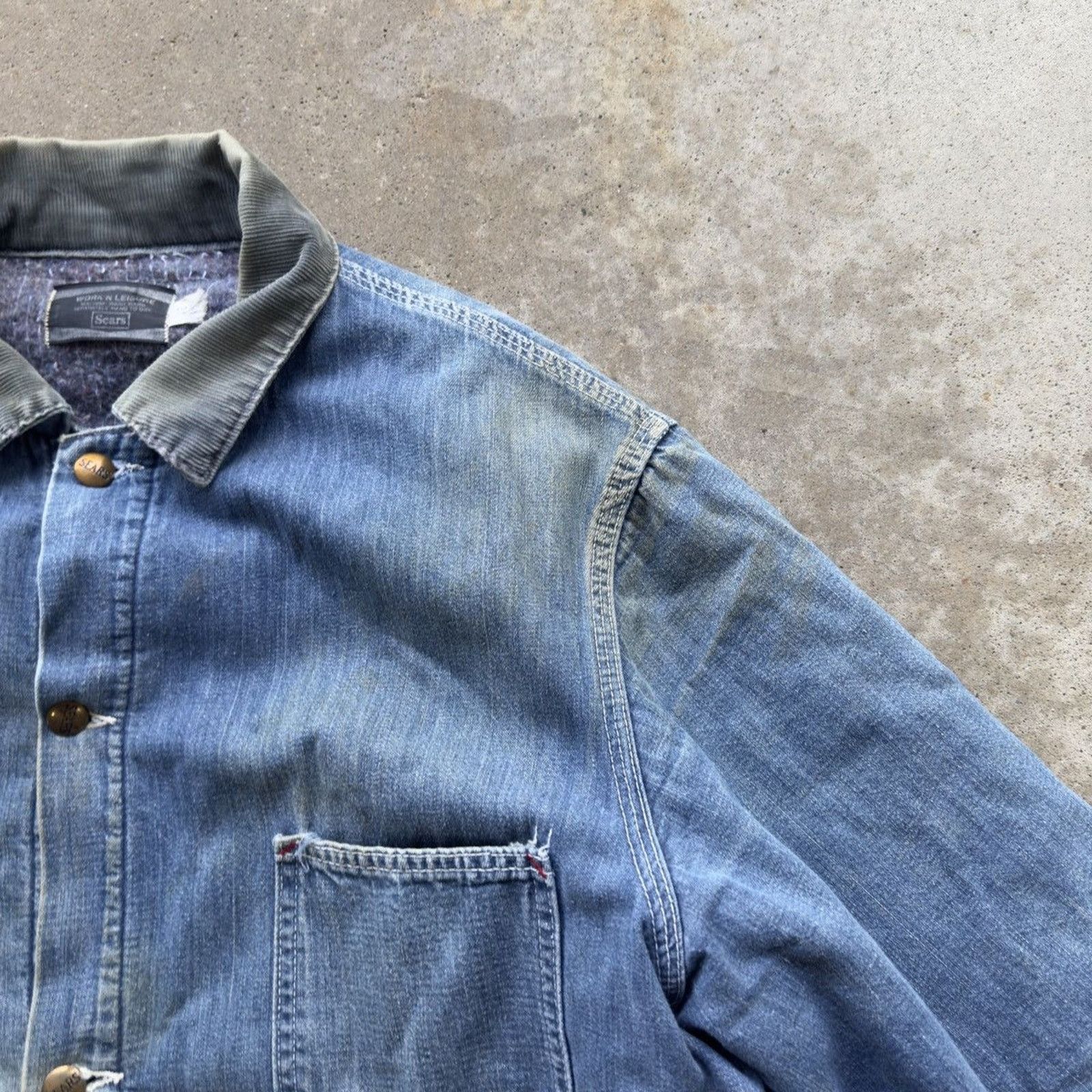 Vintage Thrashed Faded Distressed Sears Chore Coat ERD Grunge RRL Size US XL / EU 56 / 4 - 12 Thumbnail