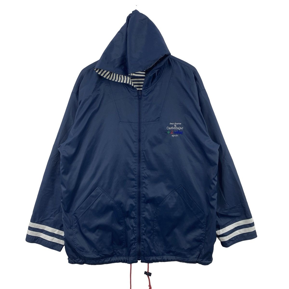 Vintage Vintage JC DE CASTELBAJAC Sport Hooded Jacket with Striped Size US L / EU 52-54 / 3 - 4 Thumbnail