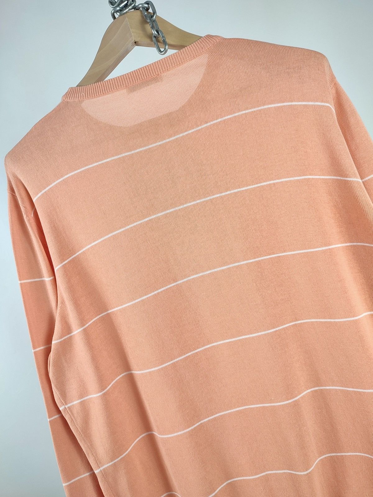 Pal Zileri Pal Zileri Striped Knitted Cotton Coral Jumper Size US XL / EU 56 / 4 - 8 Thumbnail