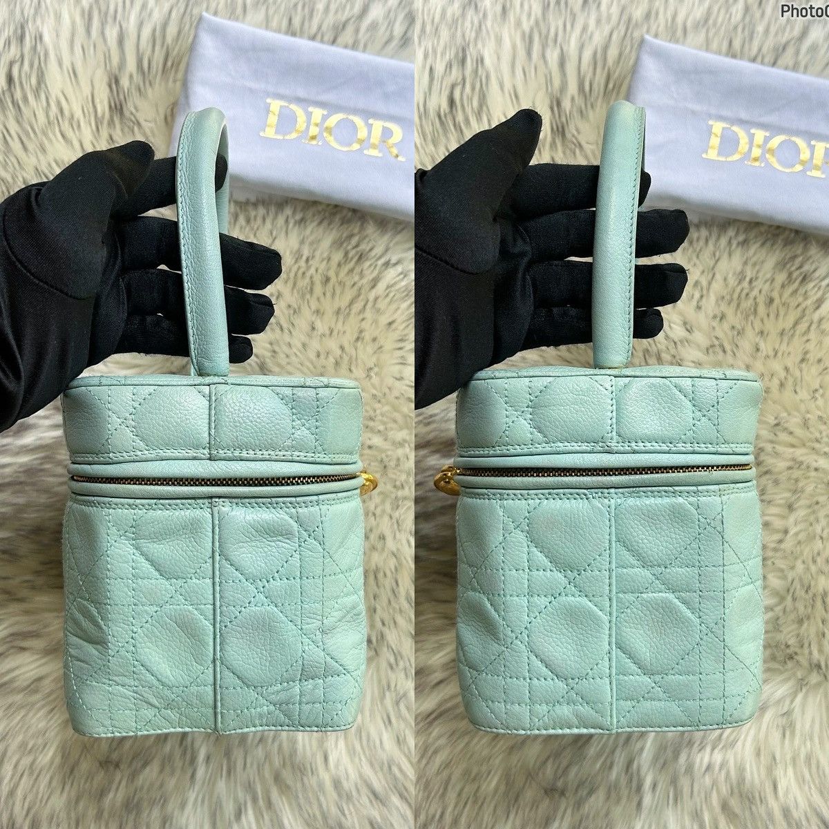 Dior × Vintage Christian Dior Cannage Lady Dior Vanity Lambskin Handbag Size ONE SIZE - 4 Thumbnail