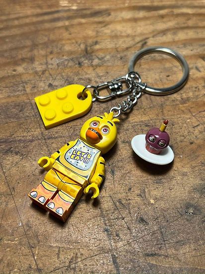 Cartoon Network FNAF Foxy Chica minifigure keychain custom handmade Size ONE SIZE - 8 Thumbnail