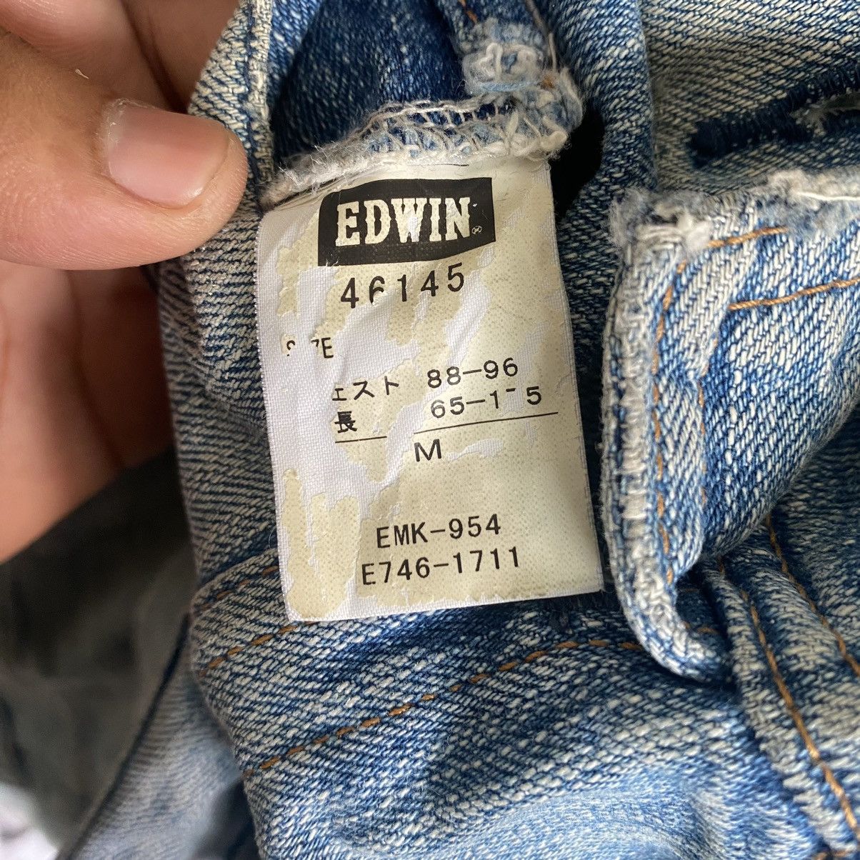 Edwin Vintage Edwin 80s-90s Washed Blue Distressed Denim Jacket Size US S / EU 44-46 / 1 - 15 Thumbnail