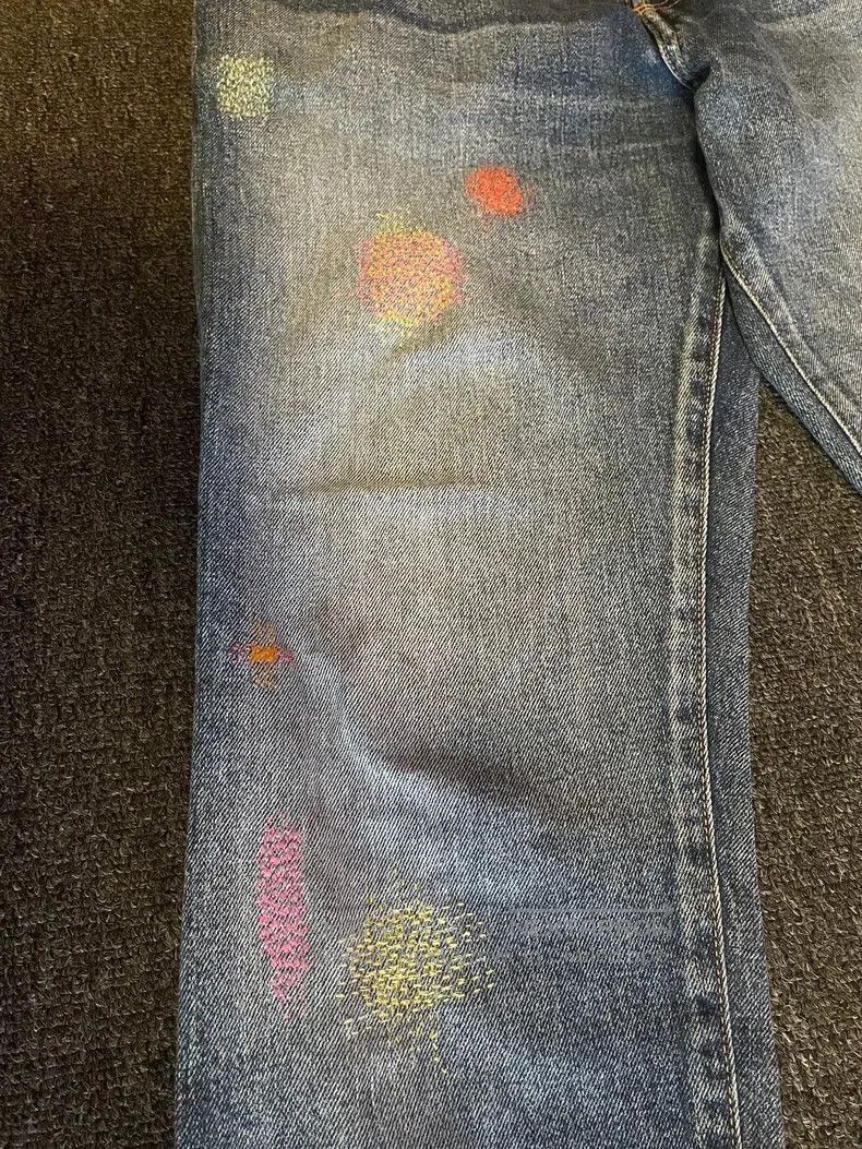 Dior Dior Distressed Denim Jeans with Paint Splatter. Size US 29 - 2 Thumbnail