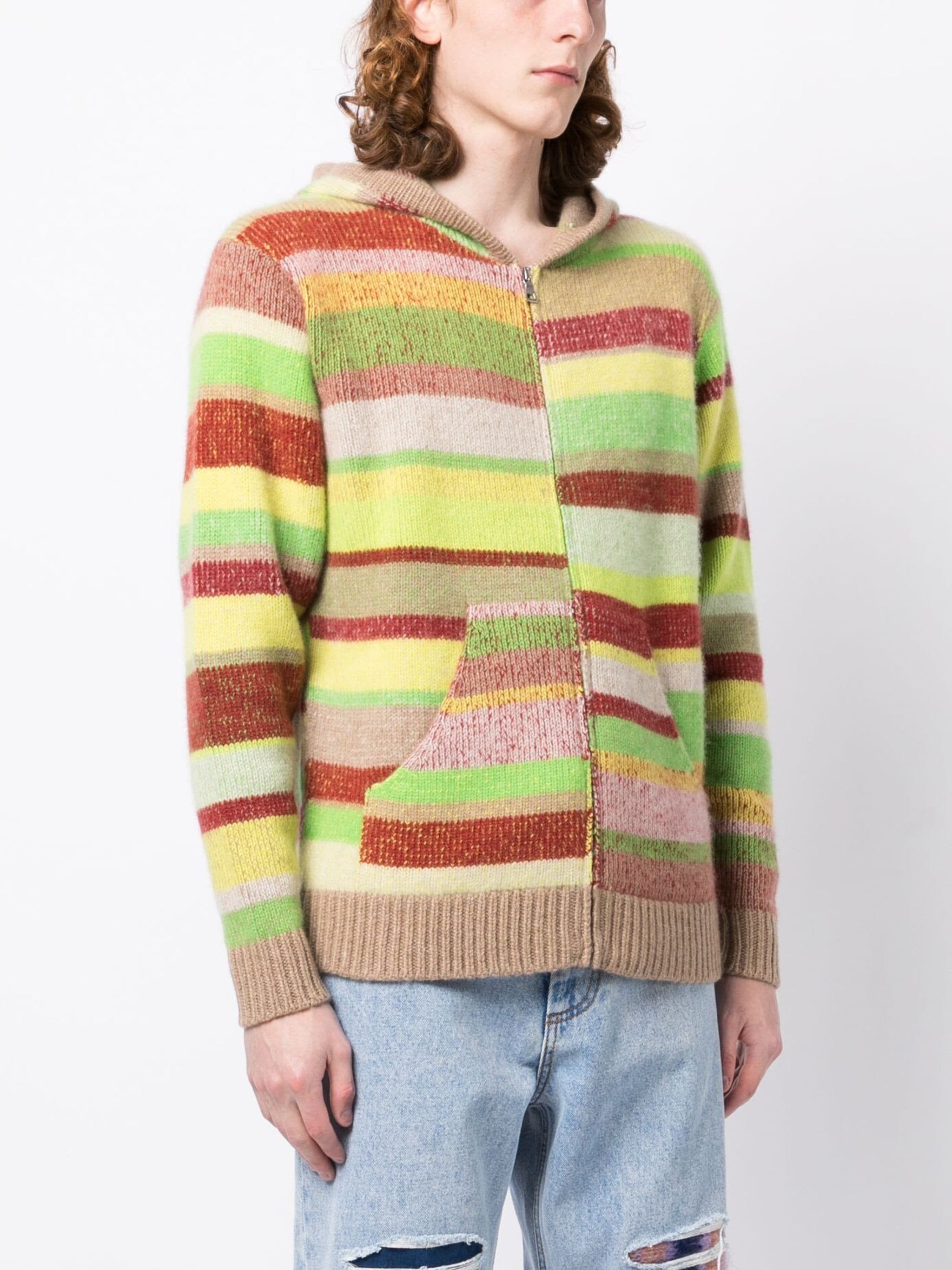 The Elder Statesman The Elder Statesman Striped Cashmere Zipup Hoodie Size US L / EU 52-54 / 3 - 1 Thumbnail