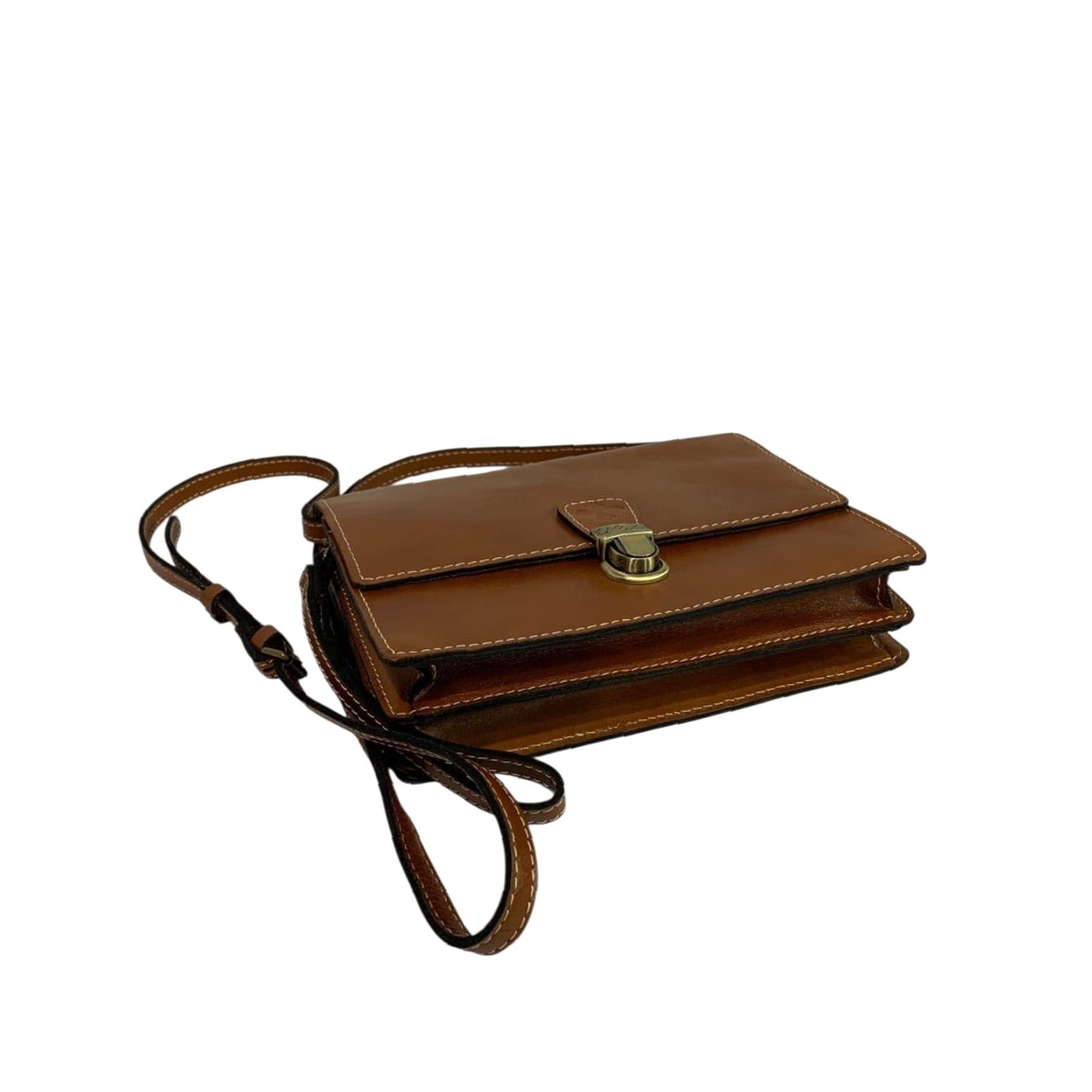Patricia Nash VINTAGE Patricia Nash Crossbody Bag Leather Brown Flap Organizer Purse Women's 9l x 6h x 2.5d Strap 24" Adjustable Brown Size ONE SIZE - 7 Thumbnail