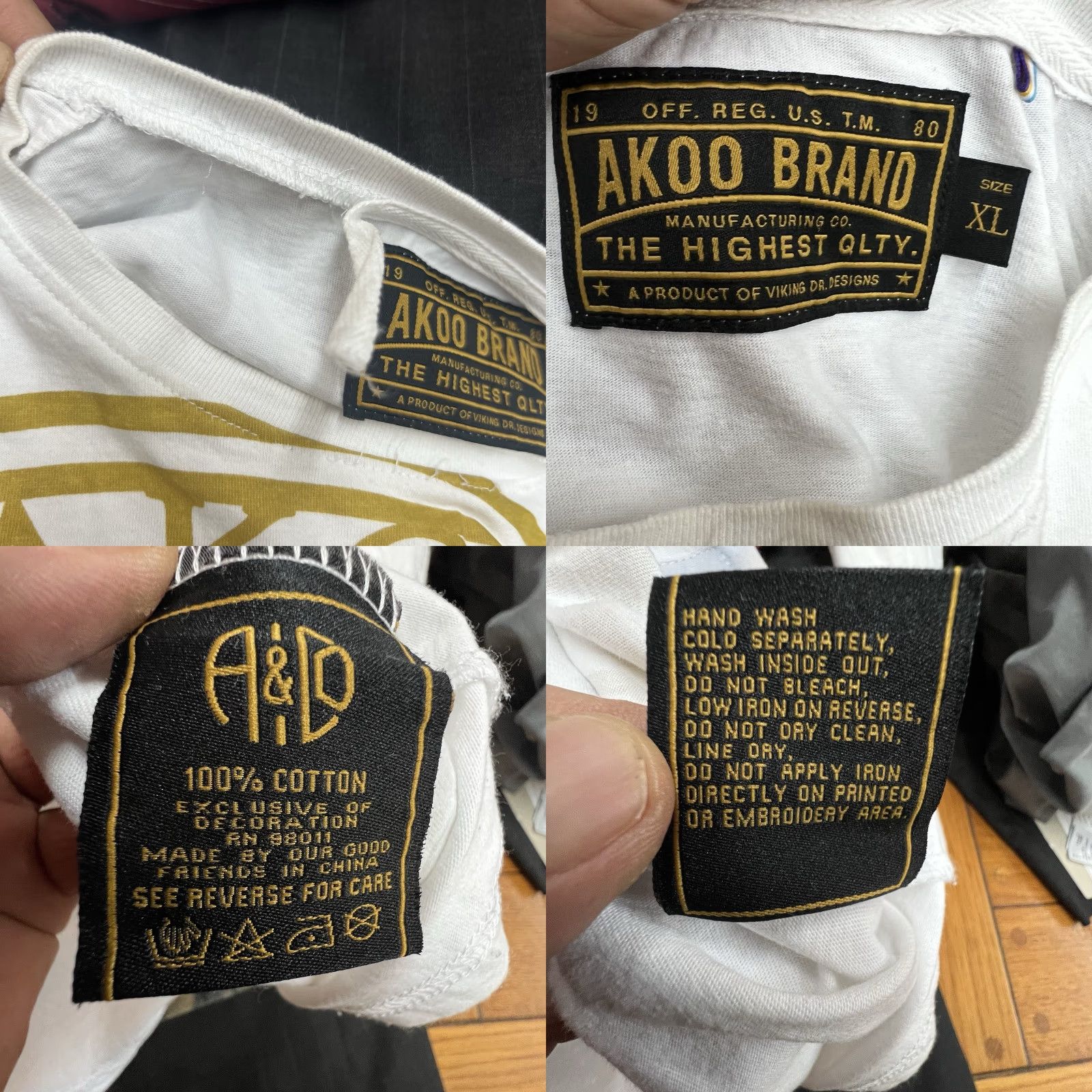 Olive Akoo Live Full Live Well T-Shirt Mens XL White Gold Long Sleeve Hip Hop Graphic Print Logo Crew Neck T-Shirt, White, XL, Mens Size US XL / EU 56 / 4 - 8 Thumbnail