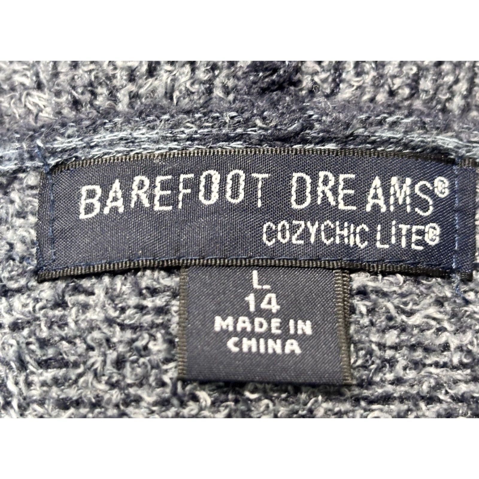 Vintage Barefoot Dreams Cardigan Women L Gray/Blue Cozy Lite Island Wrap Dream Sweater Womens Size L / US 10 / IT 46 - 6 Thumbnail