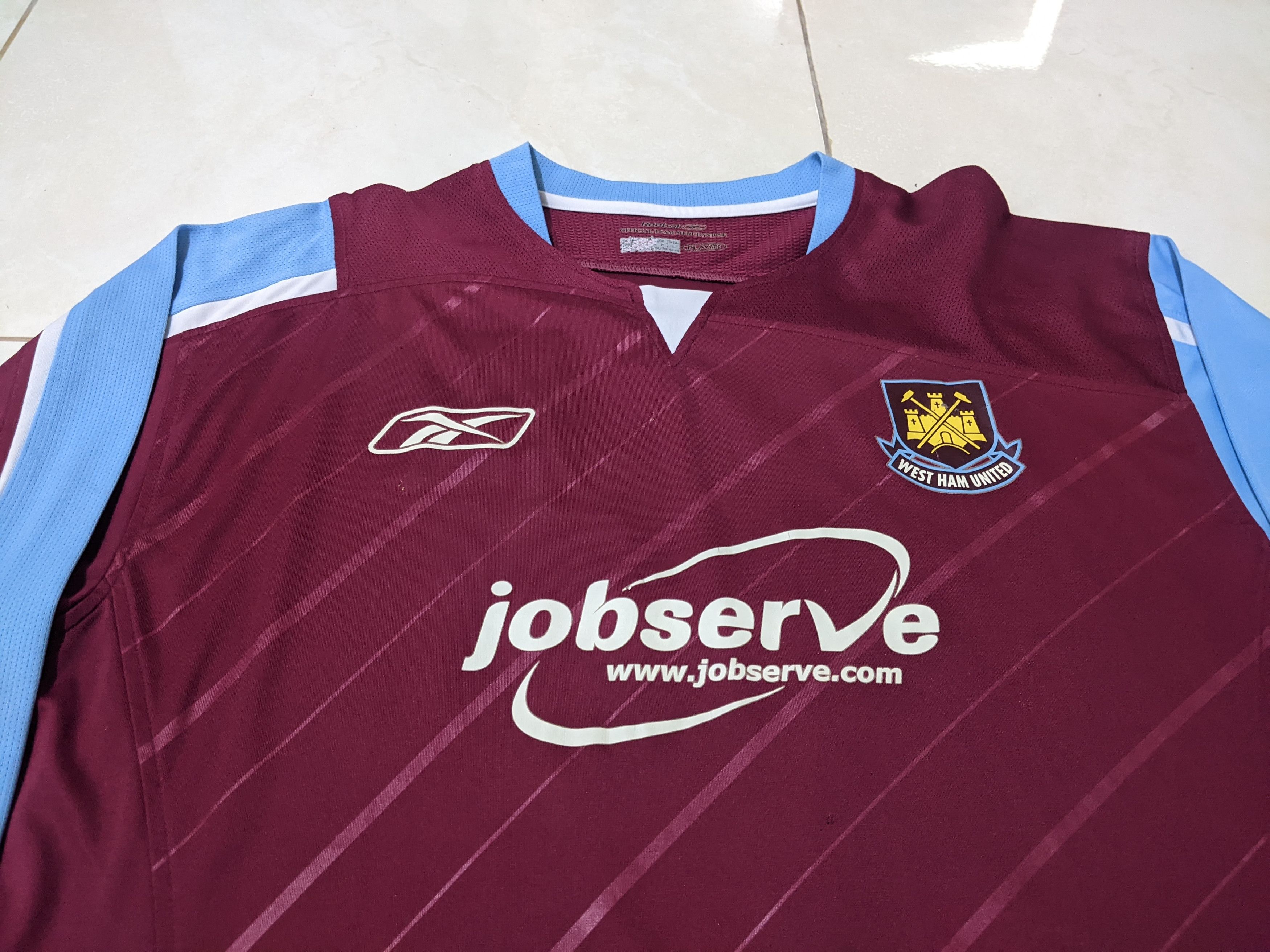 Reebok West ham 2005-07 home Tevez Jersey football shirt Size US L / EU 52-54 / 3 - 4 Thumbnail