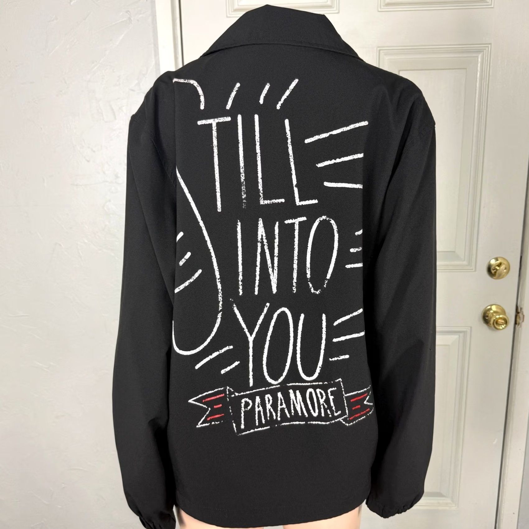 Vintage Paramore Still into You Jacket, Women's Small, Black, Snap Closure, Lined, Polyester, Travel, Vintage No, Modern Basic Coat Size S / US 4 / IT 40 - 4 Thumbnail
