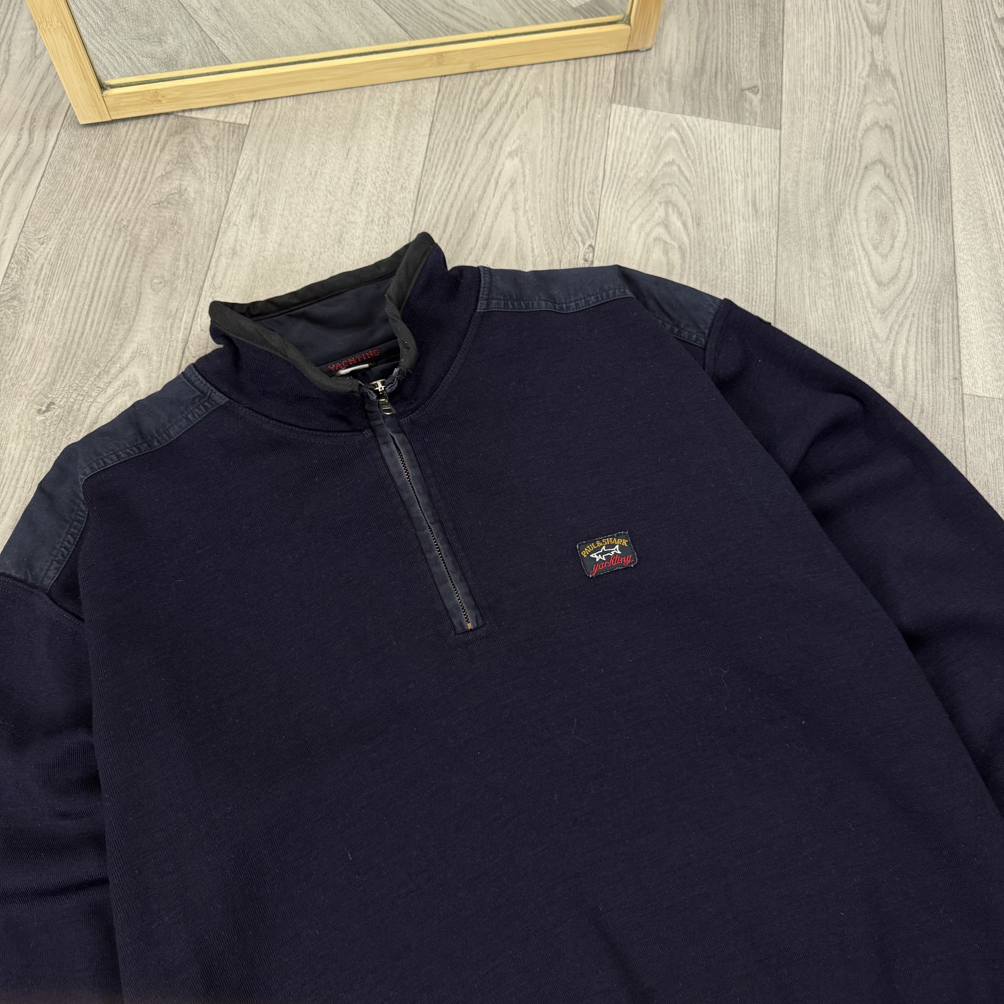 Paul & Shark Vintage Paul & Shark 90s Half Zip Blue Sweater Size US L / EU 52-54 / 3 - 7 Thumbnail