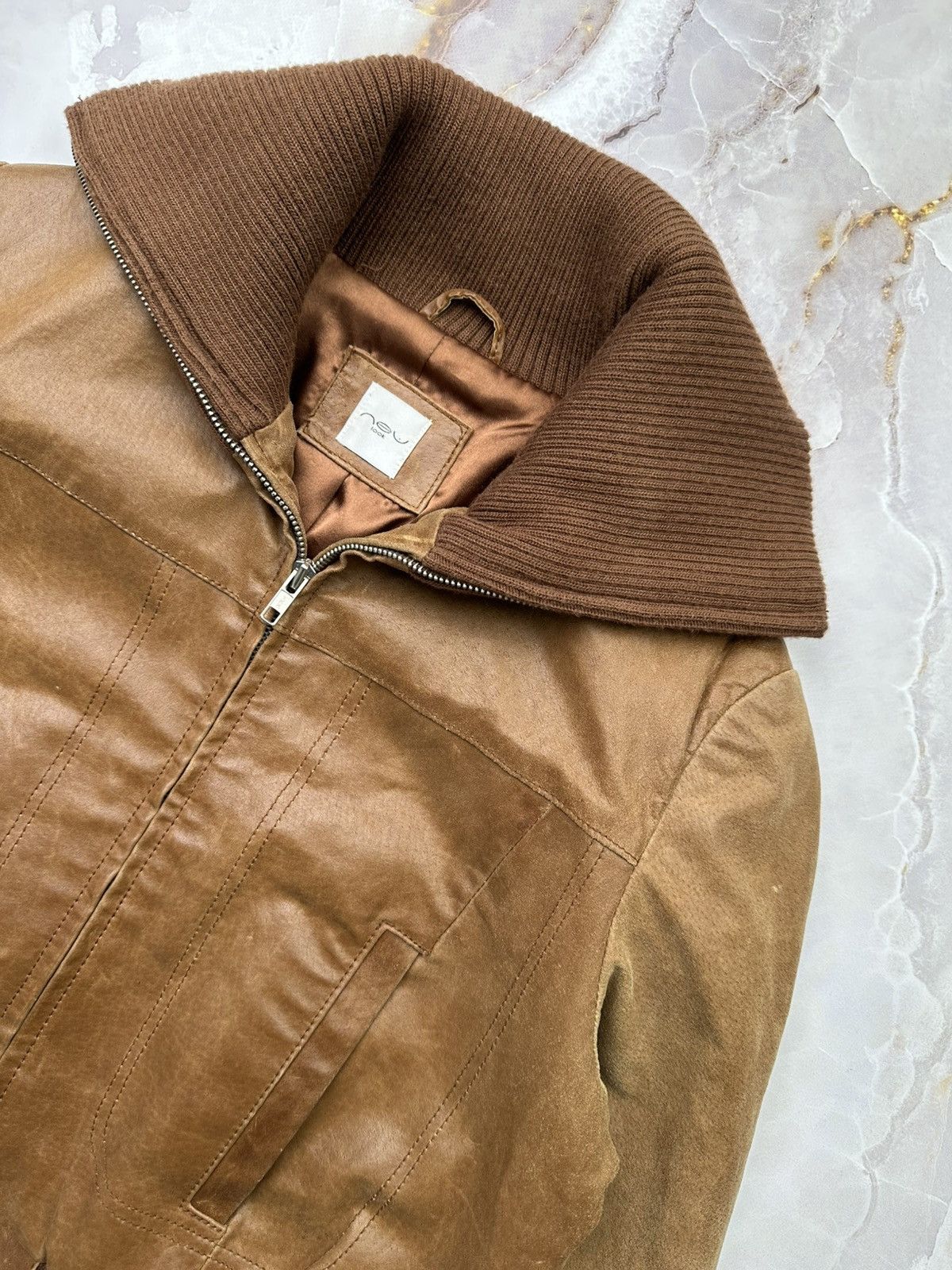 Japanese Brand Vintage Leather Jacket (E1) Size M / US 6-8 / IT 42-44 - 4 Thumbnail