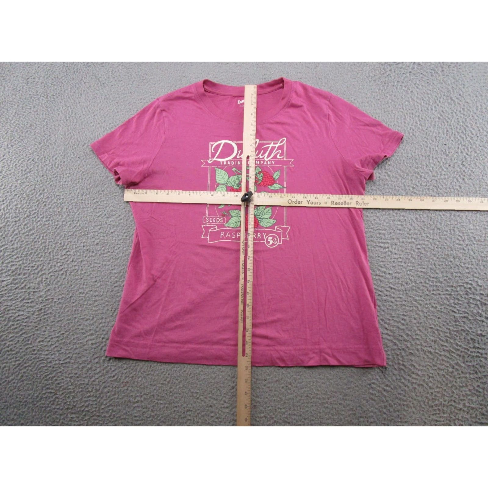 CO Duluth Trading Co Rasberry Seeds Gardening Short Sleeve Shirt Women's L Red Button Vintage No Size L / US 10 / IT 46 - 6 Thumbnail