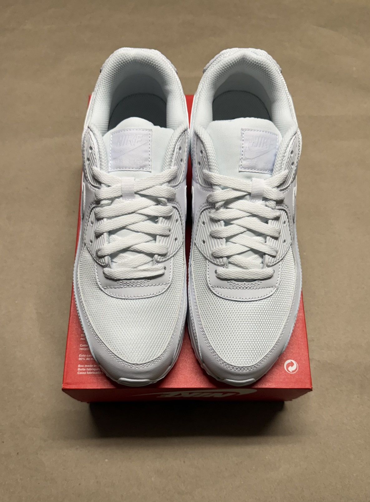 Nike Nike Air Max 90 Triple White Mens size 11 Running Shoes NEW! Size US 11 / EU 44 - 3 Thumbnail