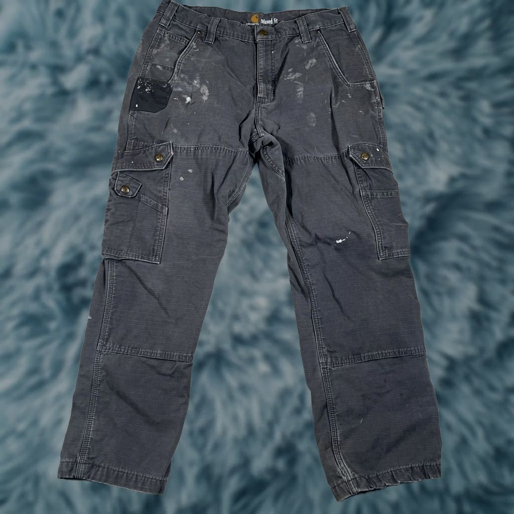 Carhartt Carhartt Cargo Pants Men's Gray Relaxed Fit Flannel Lined Work Ripstop 32x30 Size US 32 / EU 48 - 1 Thumbnail