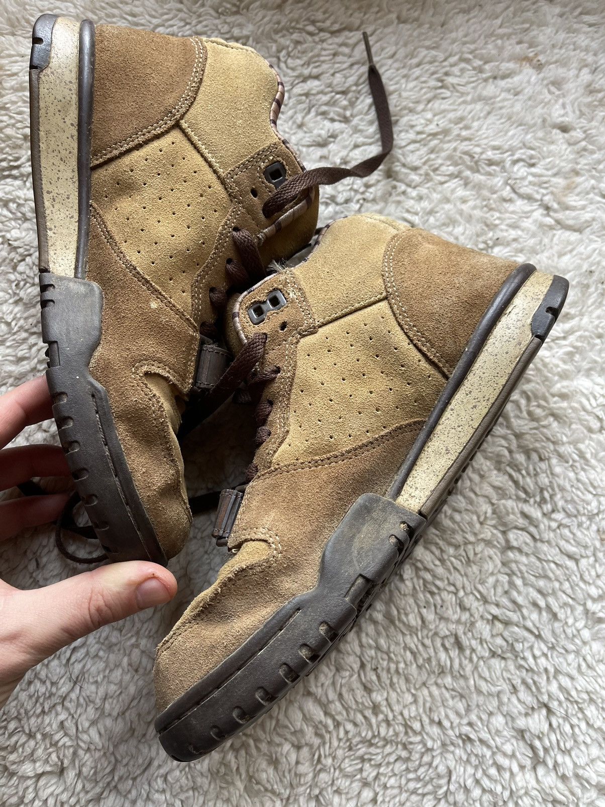 Japanese Brand × Nike × Vintage 2003 Nike Air Trainer 1 Brown Shima Shima vintage high Size US 7.5 / EU 40-41 - 19 Thumbnail