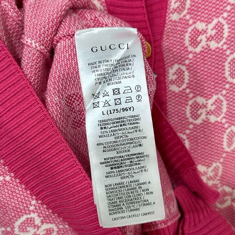 Gucci Gucci Pink full-print gold-button cardigan coat 2506-Nextar Size L / US 10 / IT 46 - 6 Thumbnail