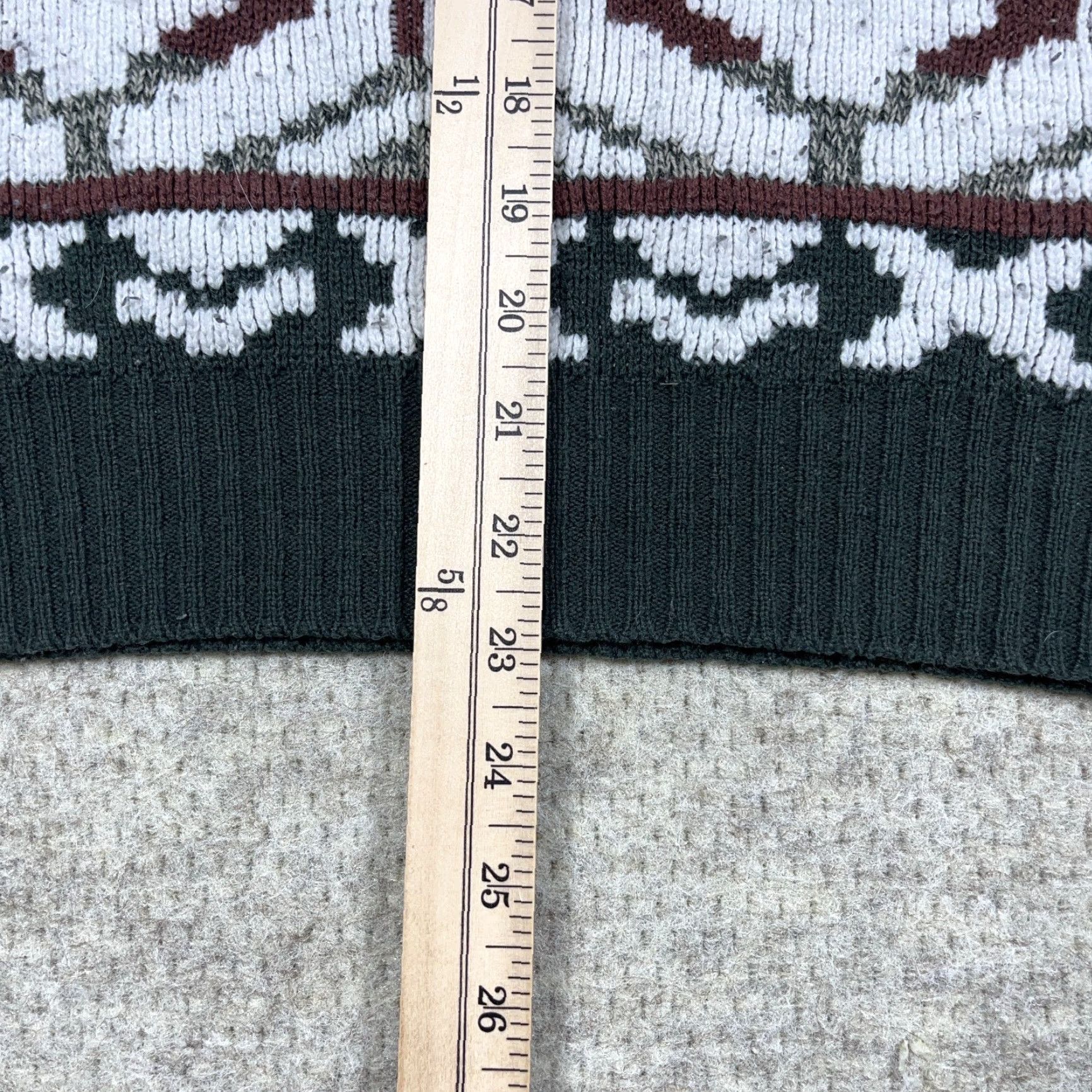 Vintage VINTAGE Grandpa Sweater Men Large Green White Geometric Knit Golf 90s Cosby N/A Size US L / EU 52-54 / 3 - 6 Thumbnail