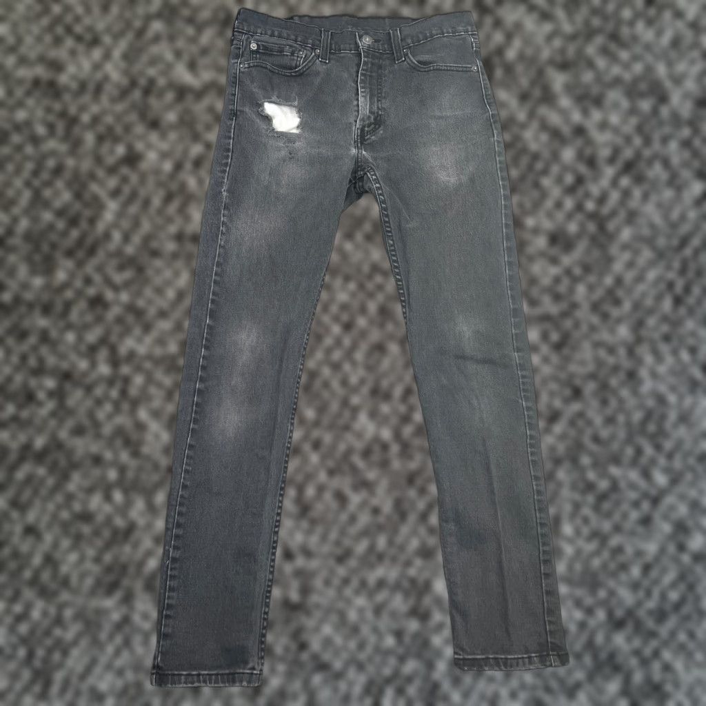 Levi's VINTAGE Levi's 510 Jeans Mens Skinny Black Denim 31x29 Regular Mid Rise Distressed 5-Pocket Grunge Hip Hop USA Boys Girls Mens Size US 31 - 1 Thumbnail