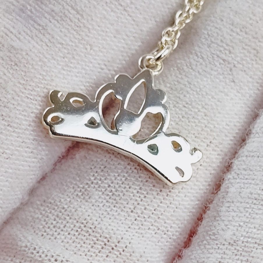 Disney Disney Tiara Crown Necklace Sterling Silver 925 Dainty Size ONE SIZE - 5 Thumbnail