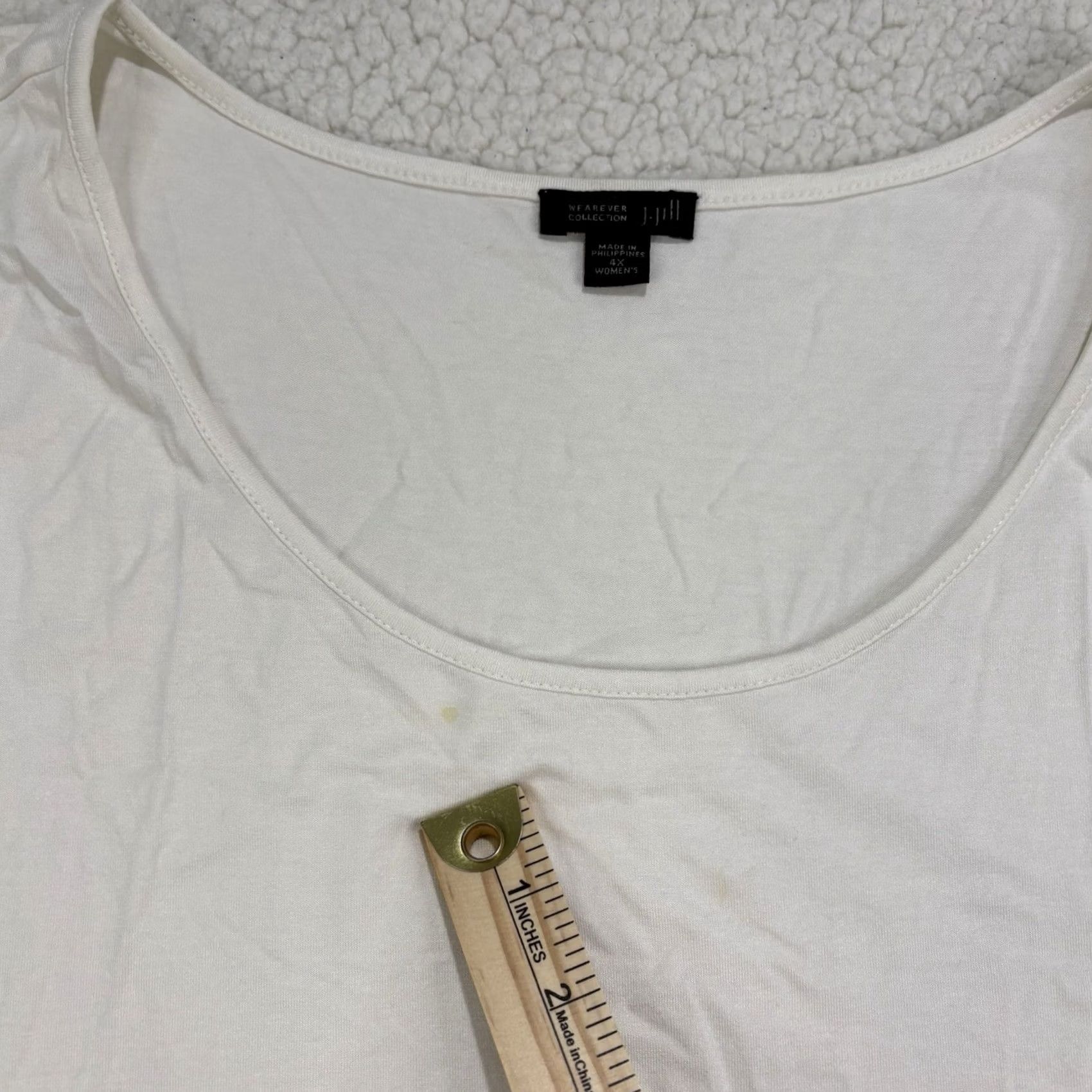 J. Jill J.Jill Wearever Collection Shirt Womens 4X White Sleeveless Tank Top Basic Plus Size XXL / US 16-18 / IT 52-54 - 3 Thumbnail