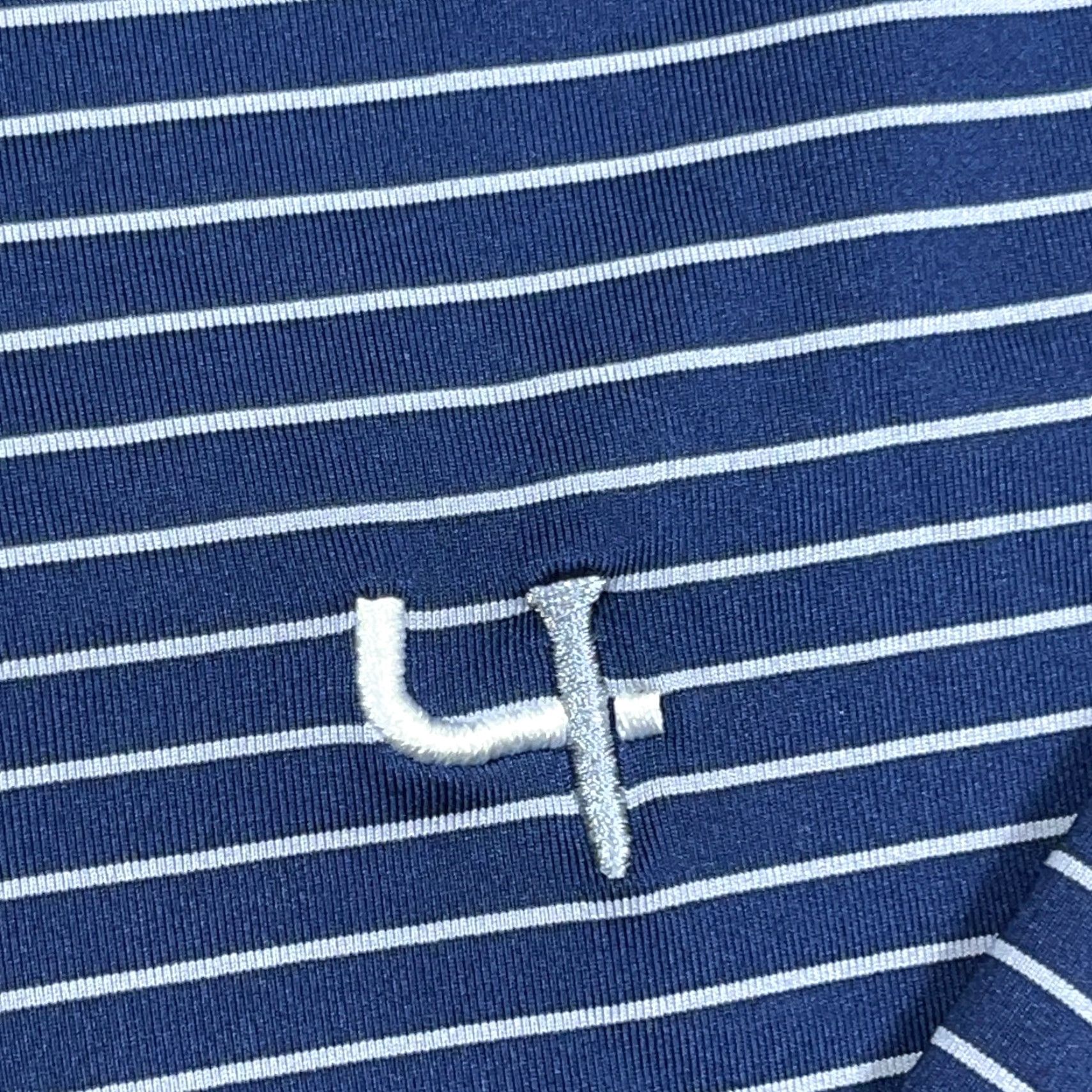 Vintage Short Par 4 Polo Shirt Men XL Navy Blue Striped Performance Wicking Golf Adult Size US XL / EU 56 / 4 - 4 Thumbnail