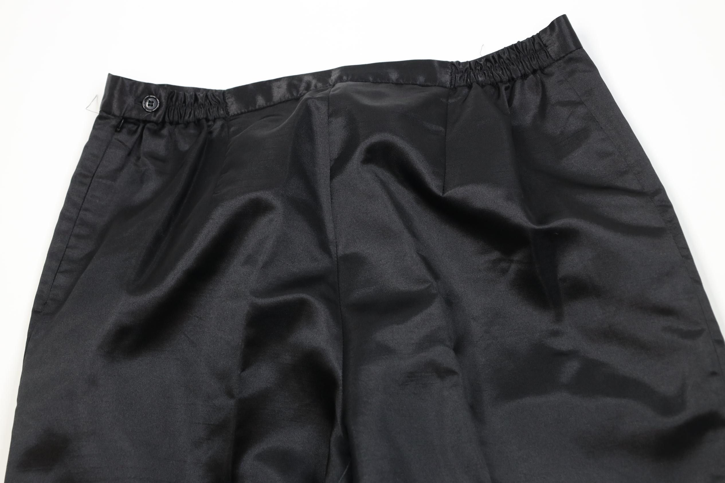 Vintage Vintage 90s Streetwear Polyester Super Wide Leg Pants Black Size 40" / US 18 - 9 Thumbnail