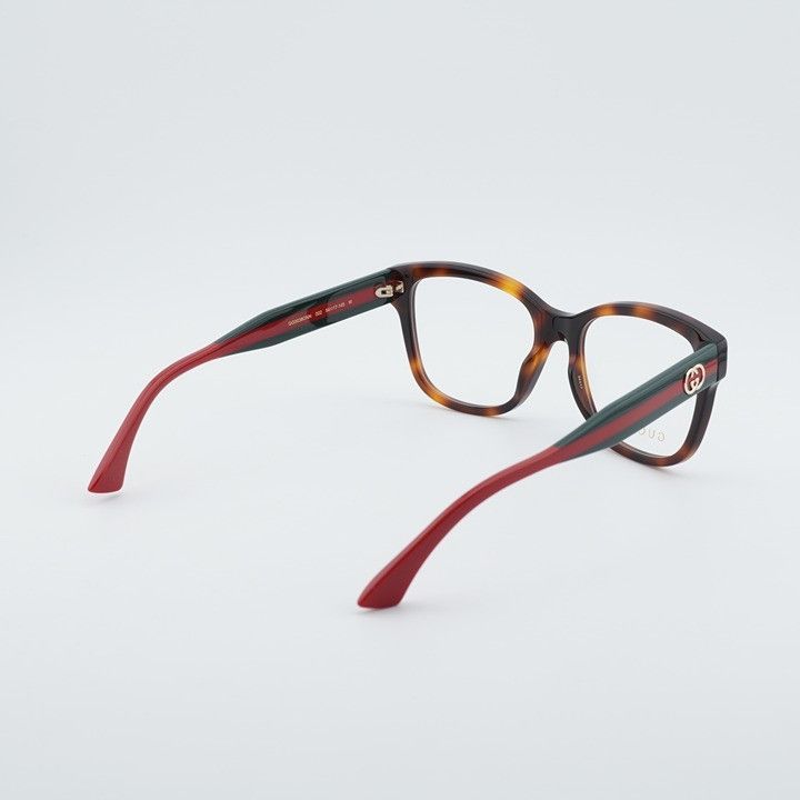 Gucci Gucci GG0038ONN 002 Eyeglasses Havana 54mm Square Frame Size ONE SIZE - 11 Thumbnail