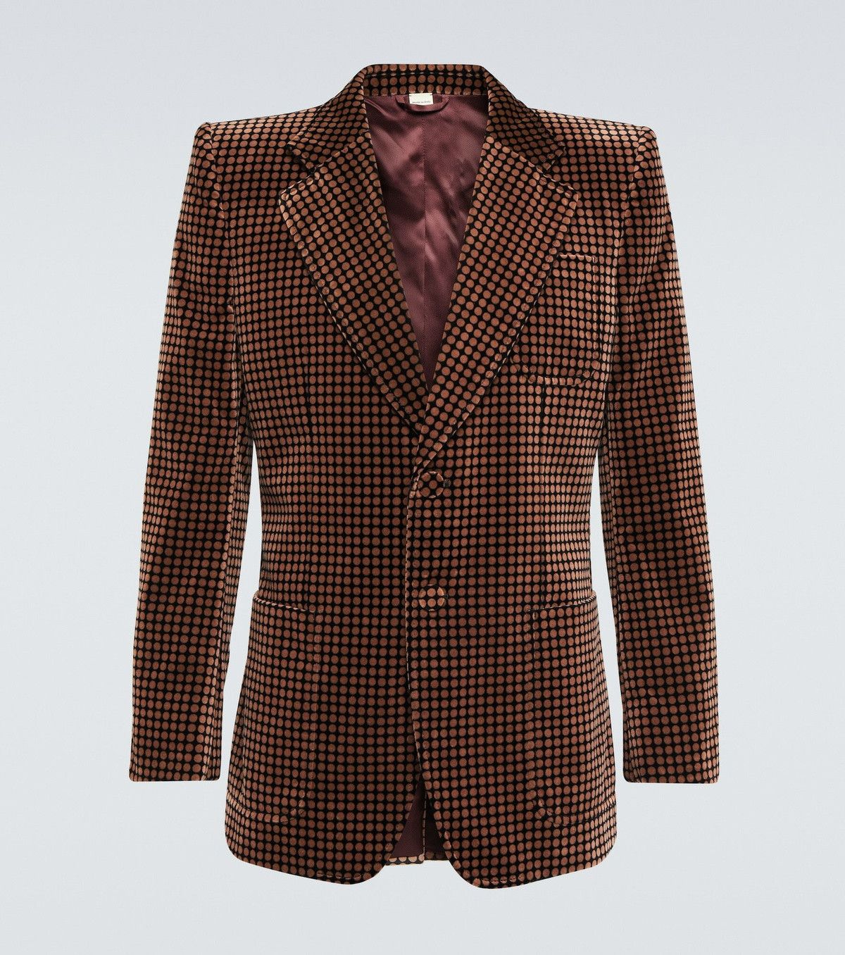 Gucci 48 M - Gucci Polka Dot Print Blazer Brown Suit Jacket Size 48R - 1 Thumbnail