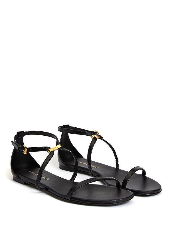 Alexander McQueen o1y0325 Sandals in Black Size US 8 / IT 38 - 2 Thumbnail