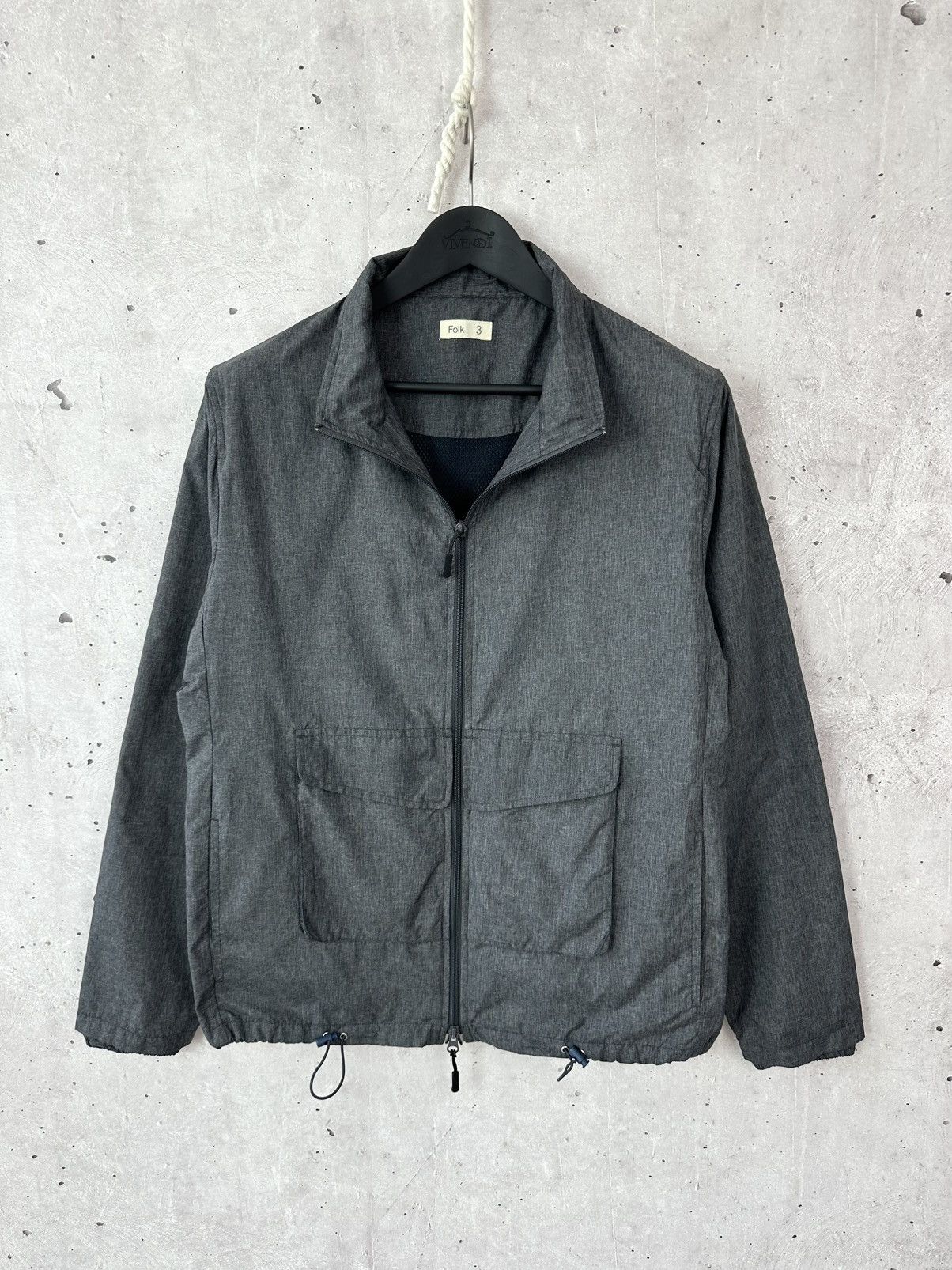 Folk Folk Grey Patch Pocket Full Zip Nylon Long Sleeve Jacket Size US M / EU 48-50 / 2 - 1 Thumbnail