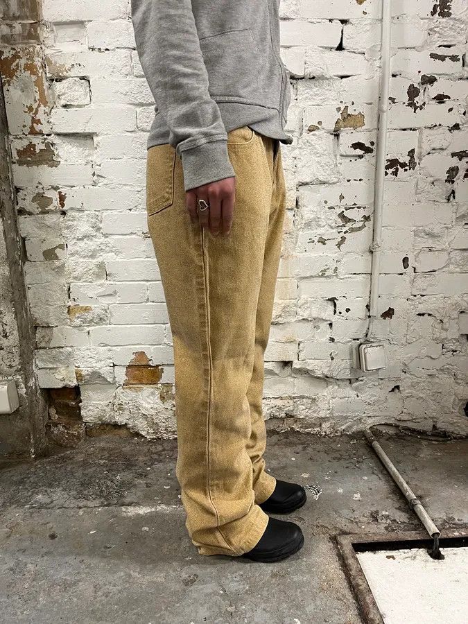 Roberto Cavalli 2000s Roberto Cavalli Gold Glitter Gradient Wide Leg Pants Size 26" / US 2 / IT 38 - 3 Thumbnail