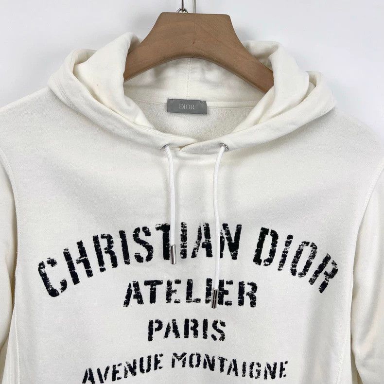 Dior Dior White Logo Hoodie with Drawstring-2506 Size US XXS / EU 40 - 5 Thumbnail
