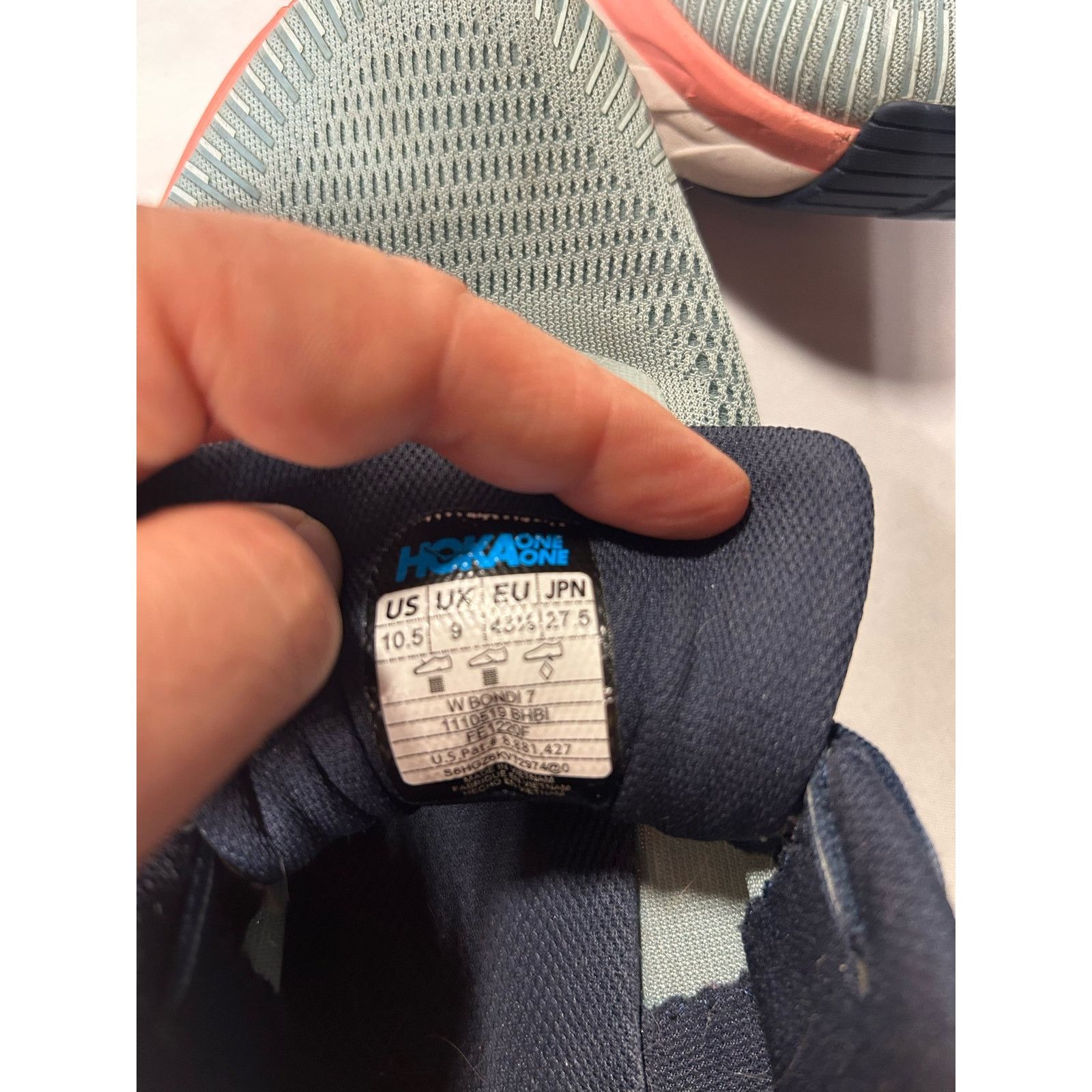 Hoka Hoka One One Bondi 7 Running Shoes Womens 10.5 Blue Size US 10.5 / IT 40.5 - 8 Thumbnail
