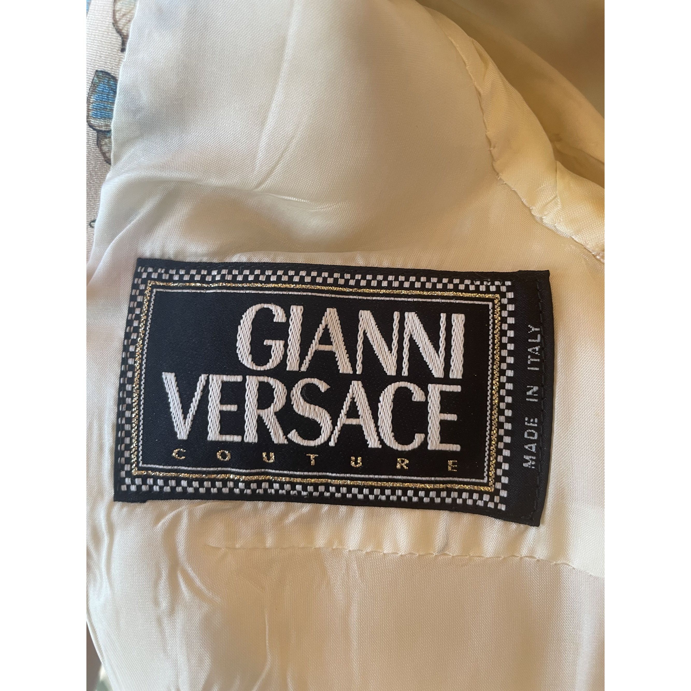 Versace Gucci Butterfly Print Womens Blazer Jacket With Blue Button Size XS / US 0-2 / IT 36-38 - 7 Thumbnail