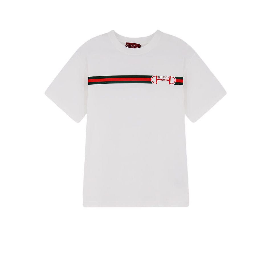 GUCCI Women's White Cotton T-shirt New & Authentic (Women's