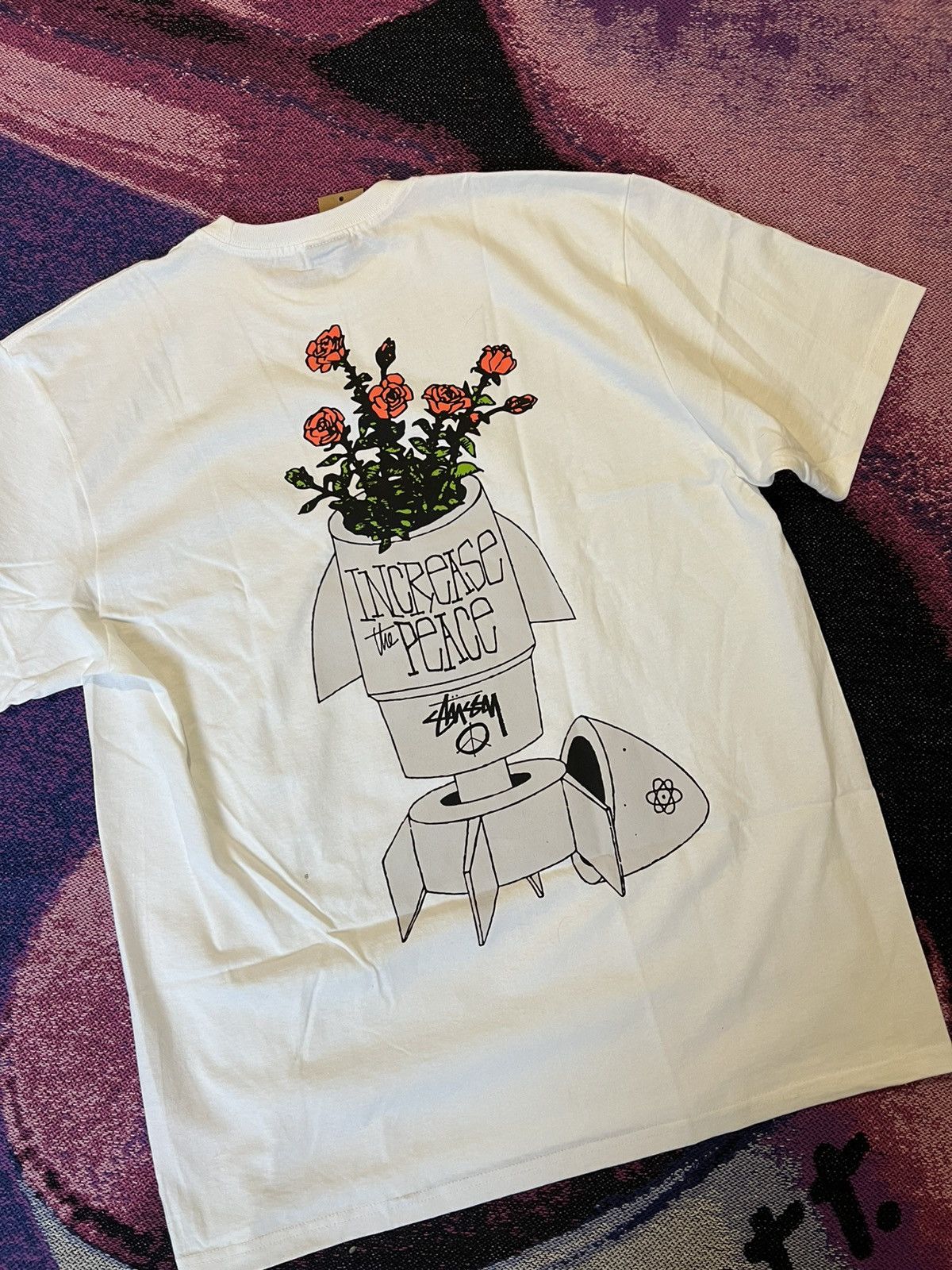 Stussy Flower T Shirt White | Grailed