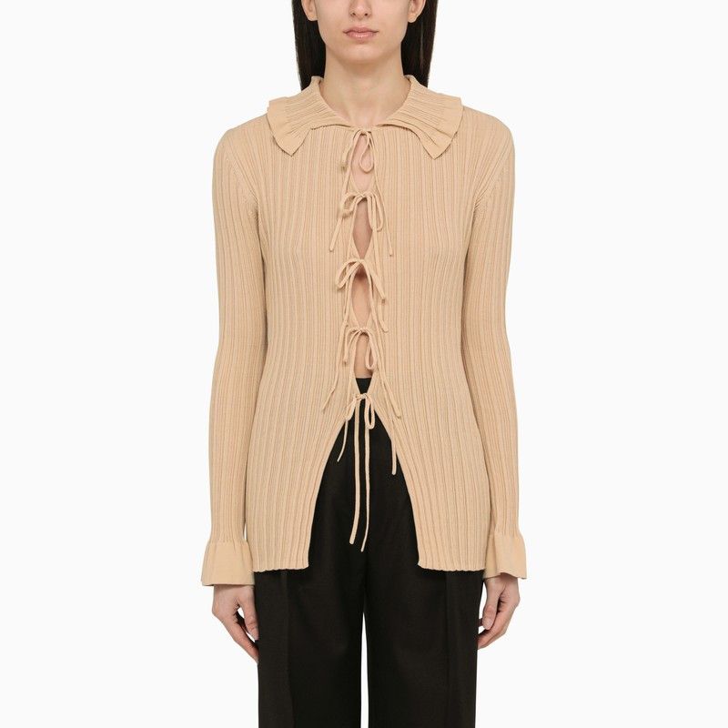 image of By Malene Birger Devora Beige Knitted Cardigan, Women's (Size XS)