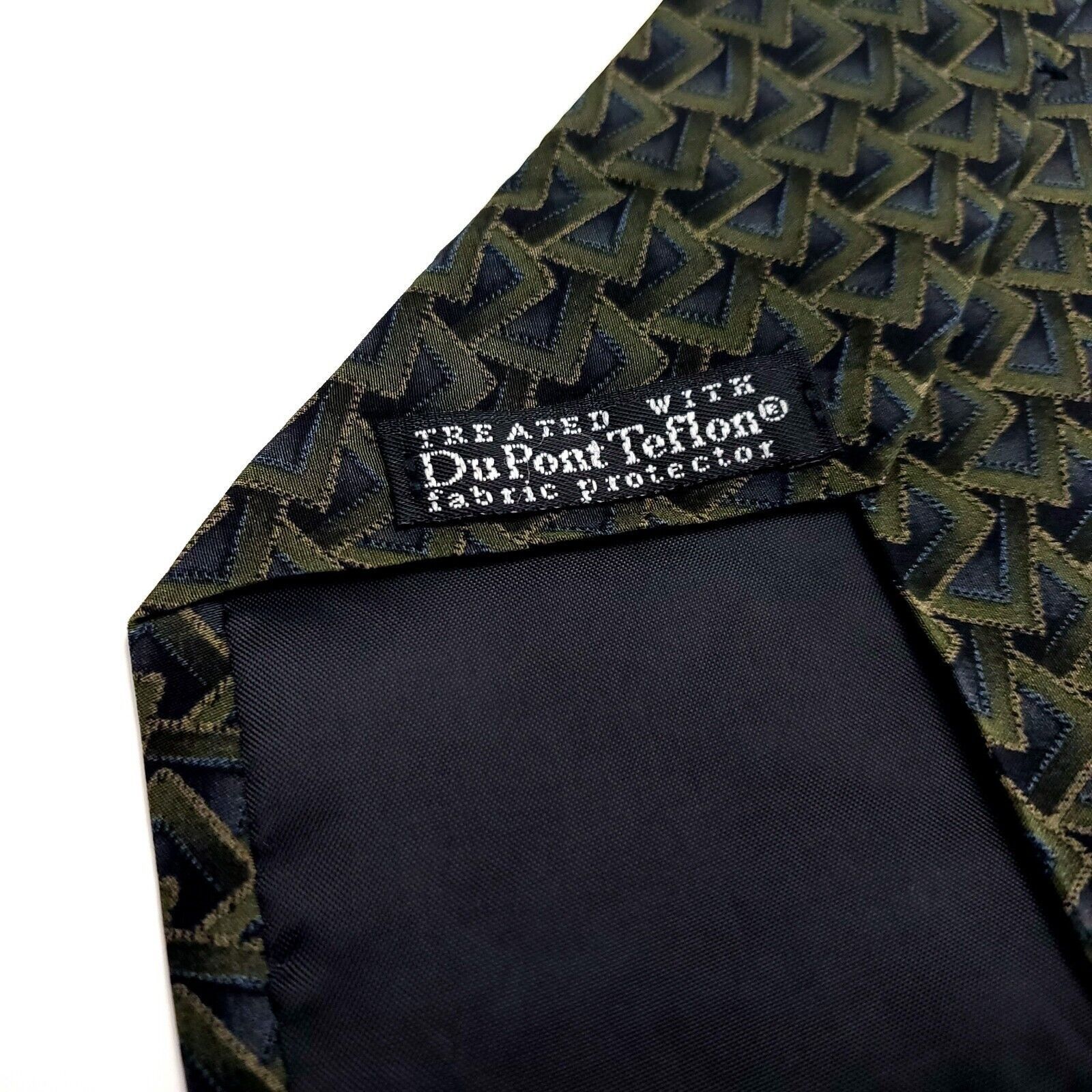Dockers Dockers Green Silk Tie Woven Wide Geometric Size ONE SIZE - 4 Thumbnail