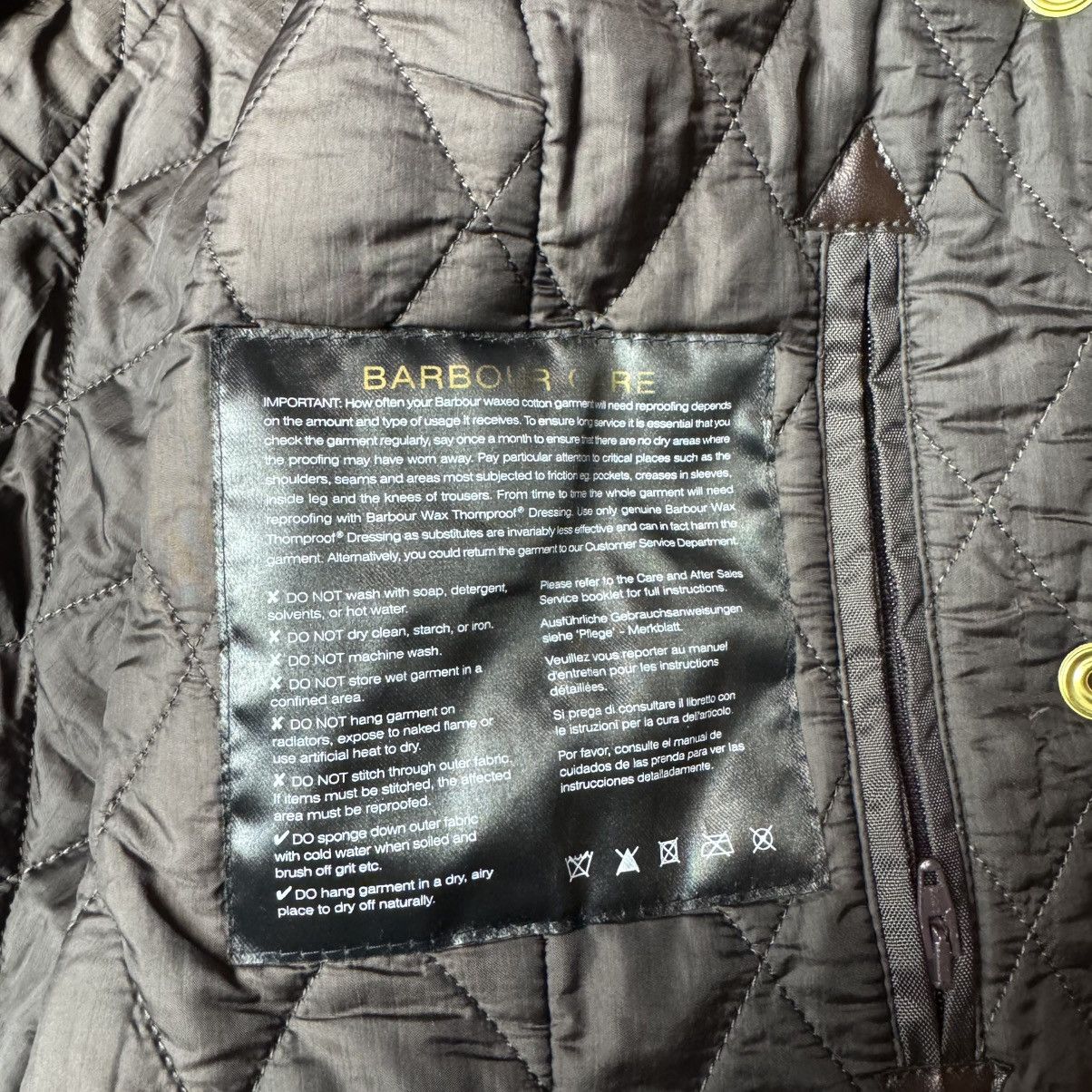 Barbour × Vintage Barbour Wax Jacket Quilted Brown Size 10 Size M / US 6-8 / IT 42-44 - 6 Thumbnail