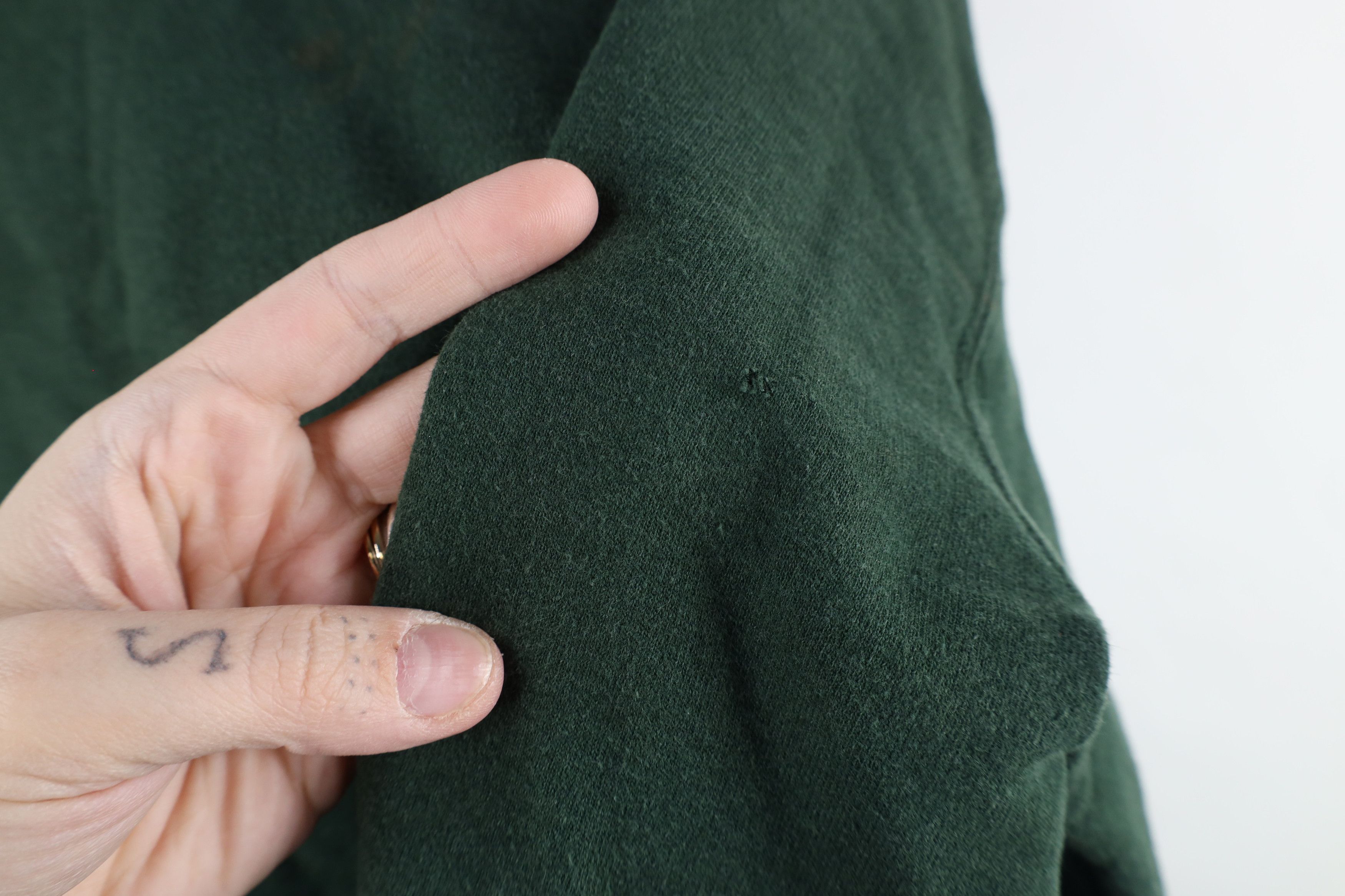 Vintage Vintage 90s Streetwear Blank Heavyweight Hoodie Green Size US M / EU 48-50 / 2 - 9 Thumbnail