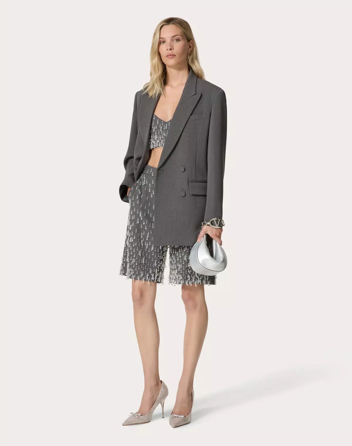 Valentino o1s1wg110426 Embroidered Active Gabardine Top in Multicolor Size M / US 6-8 / IT 42-44 - 3 Thumbnail