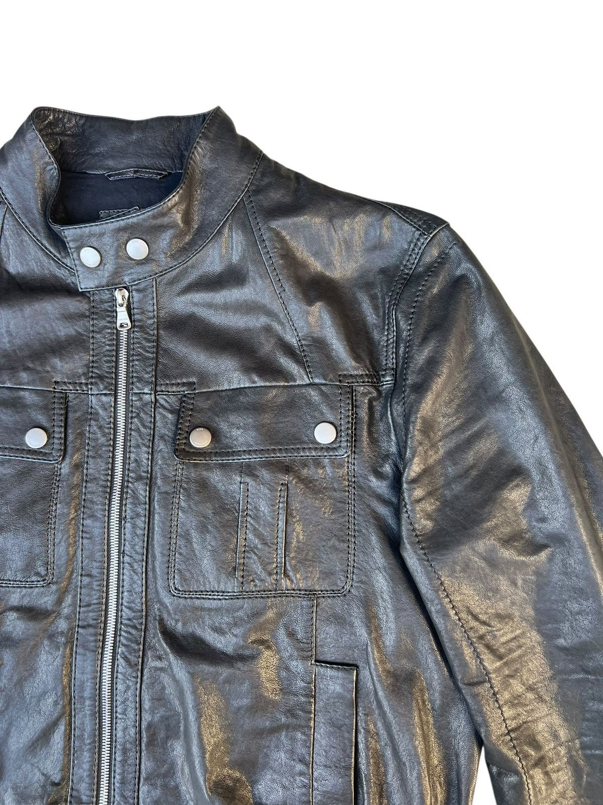 Hugo Boss Hugo Boss Italian Lamb Napa Leather Racer Jacket Size US M / EU 48-50 / 2 - 9 Thumbnail