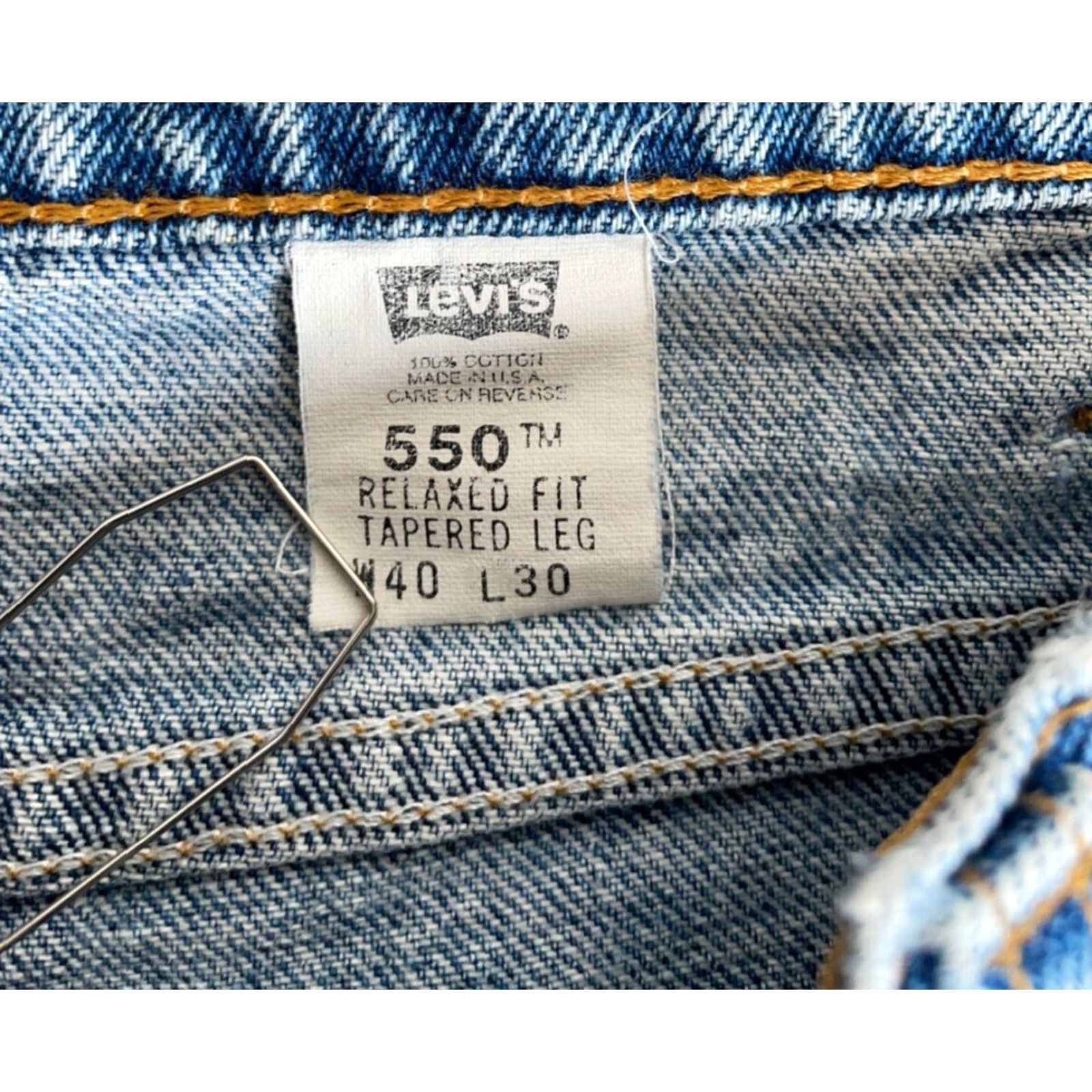 Levi's VINTAGE Levi's Jeans Tapered Fit 550 Men's 37 x 27 Blue 90s Grunge Retro Size US 37 - 4 Thumbnail
