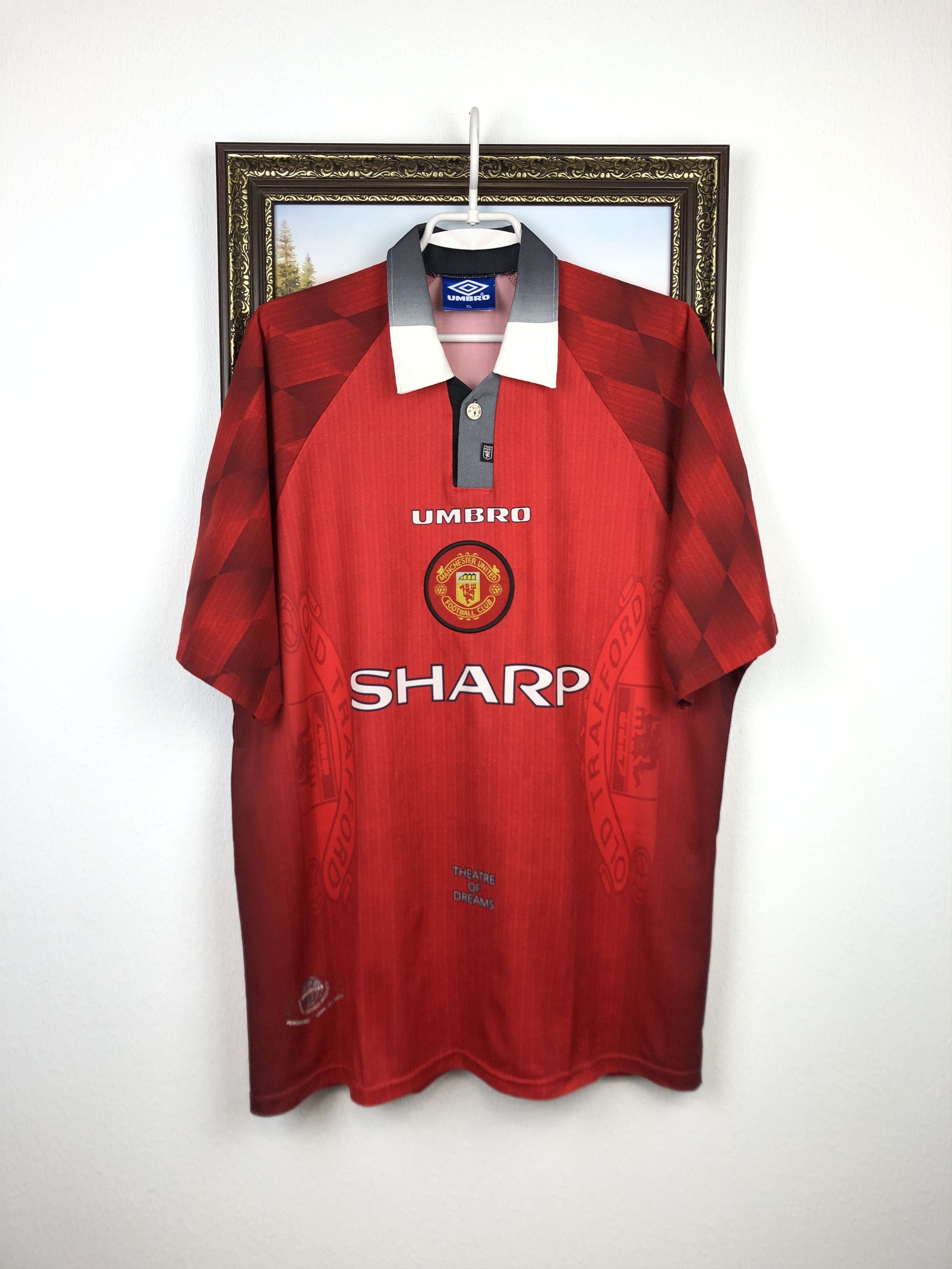 Vintage Manchester United football shirt 1996 Soccer Umbro Jersey Size US XL / EU 56 / 4 - 1 Thumbnail